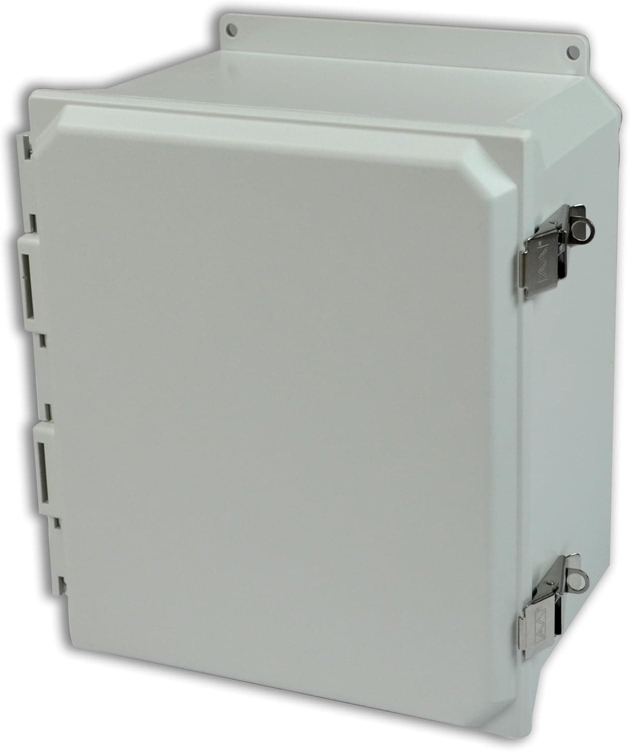 Allied Moulded AMU1860LF Ultraline Series Fiberglass JIC Size Junction Box, Snap Latch and Hinged Cover with Mounting Flanges and Opaque Cover