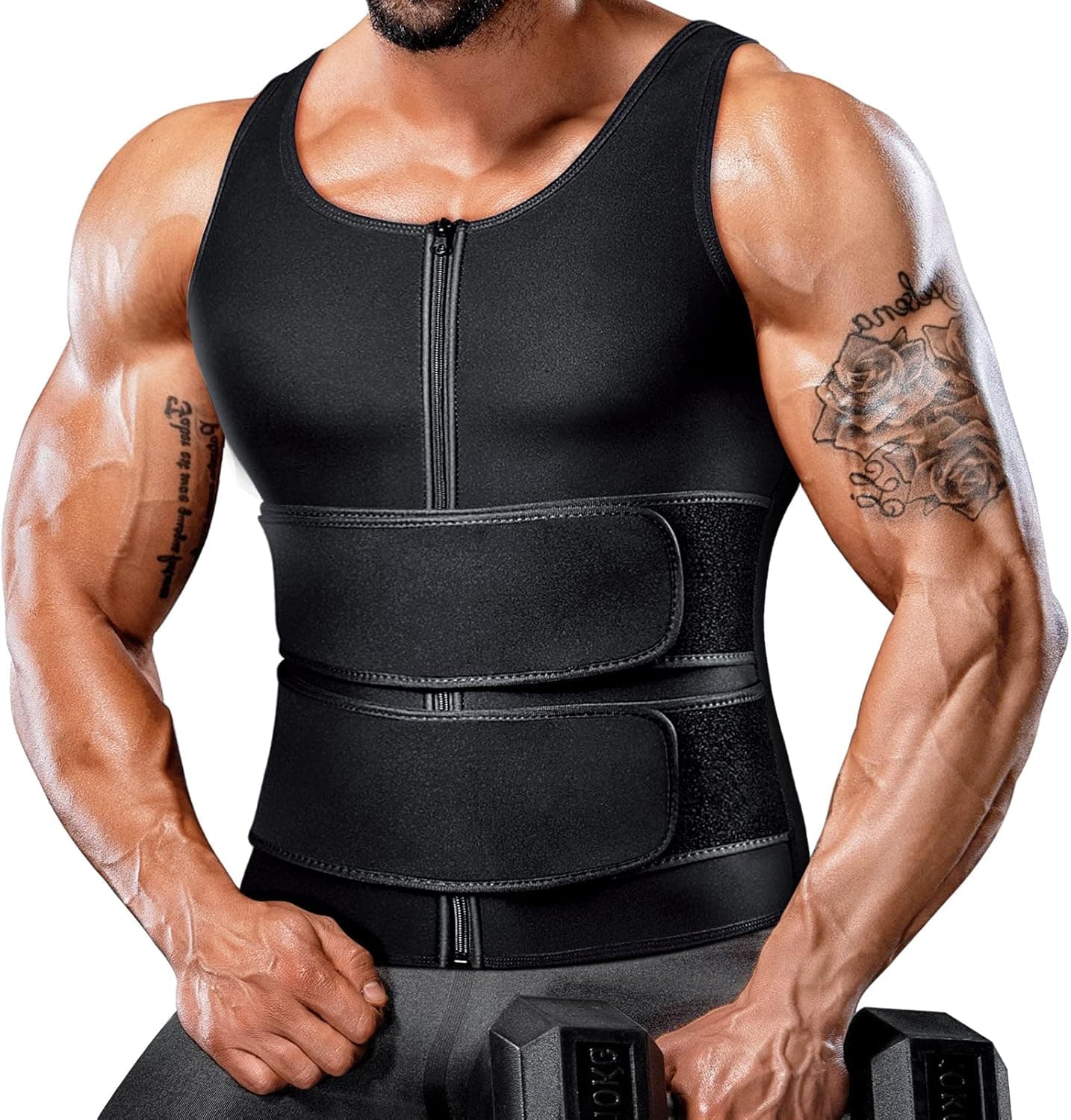 Mayboom Mens Waist Trainer Sauna Vest for Men Weight Loss Body Shaper Sweat Vest for Men Faja Para Hombre Plus Size