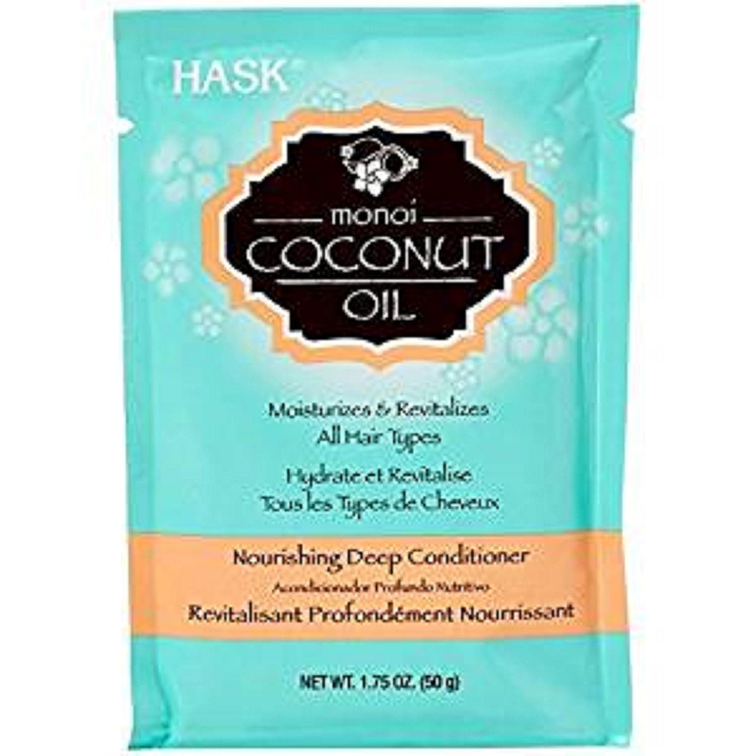 Hask Monoi Coconut Oil Nourishing Deep Conditioner 1.75 oz (Pack of 4)
