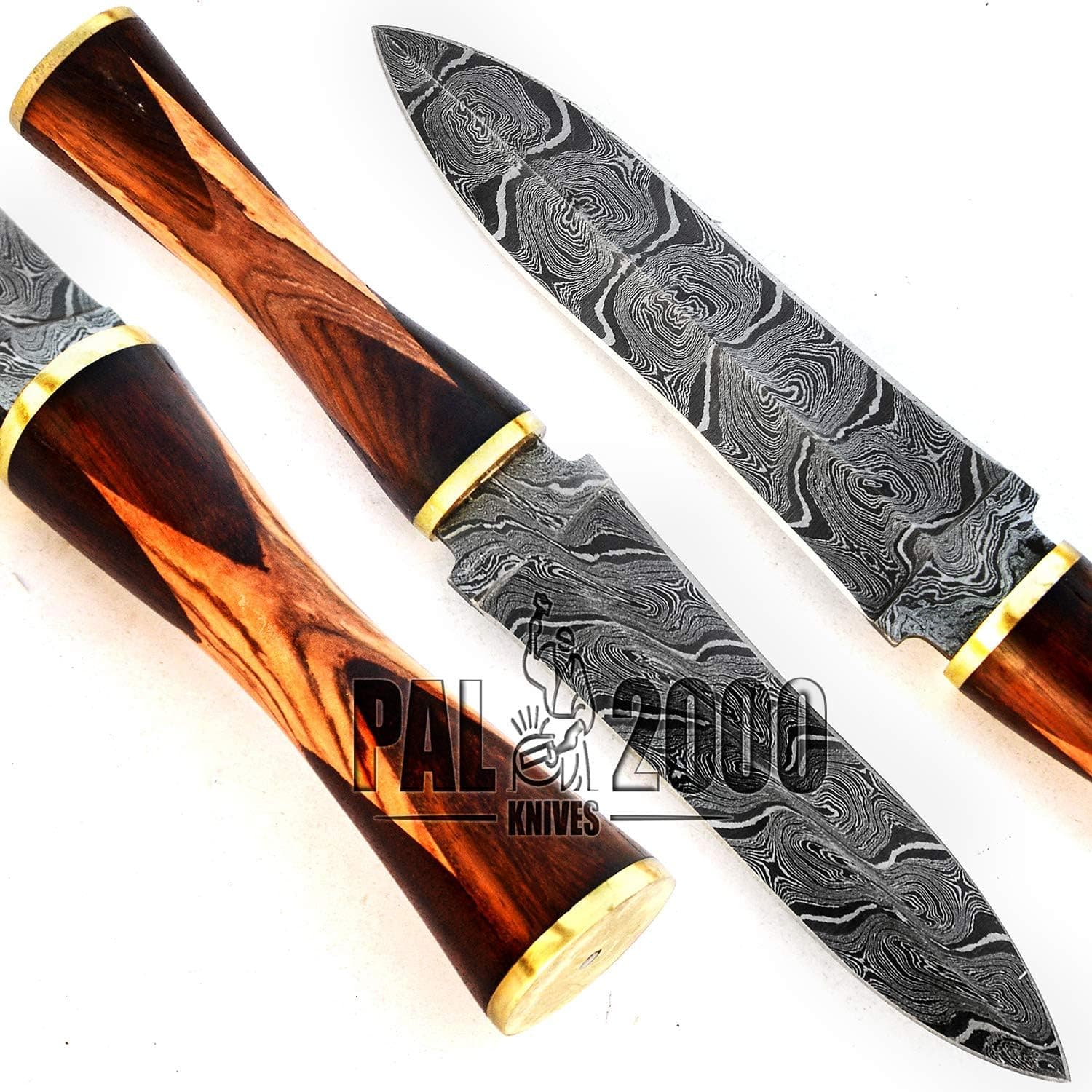 PAL 2000 KNIVES Spmn-9687 - Handmade Damascus Steel Knife - Rose and Olive Wood Handle