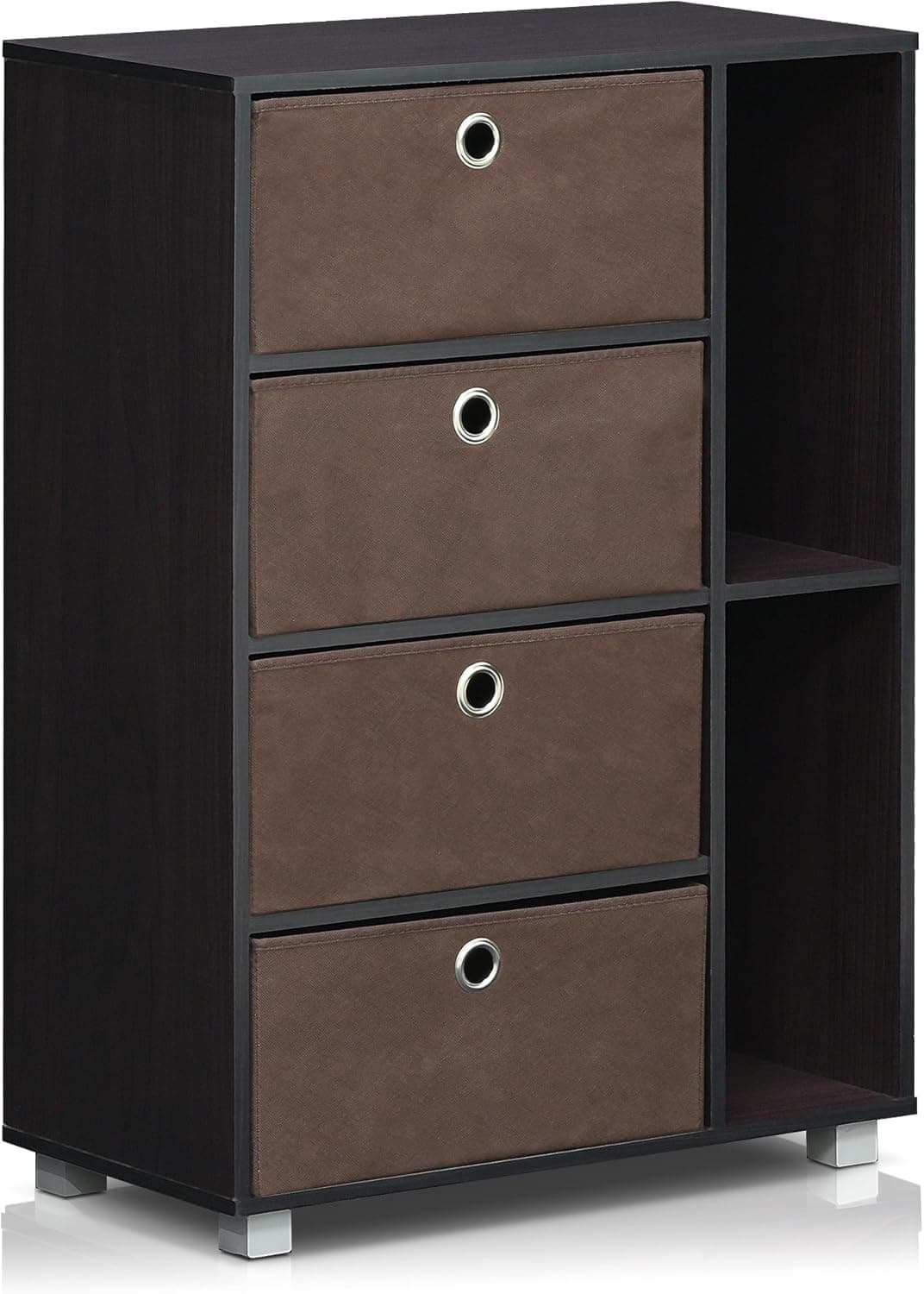 Furinno Andrey Multipurpose Storage Cabinet, Dark Walnut