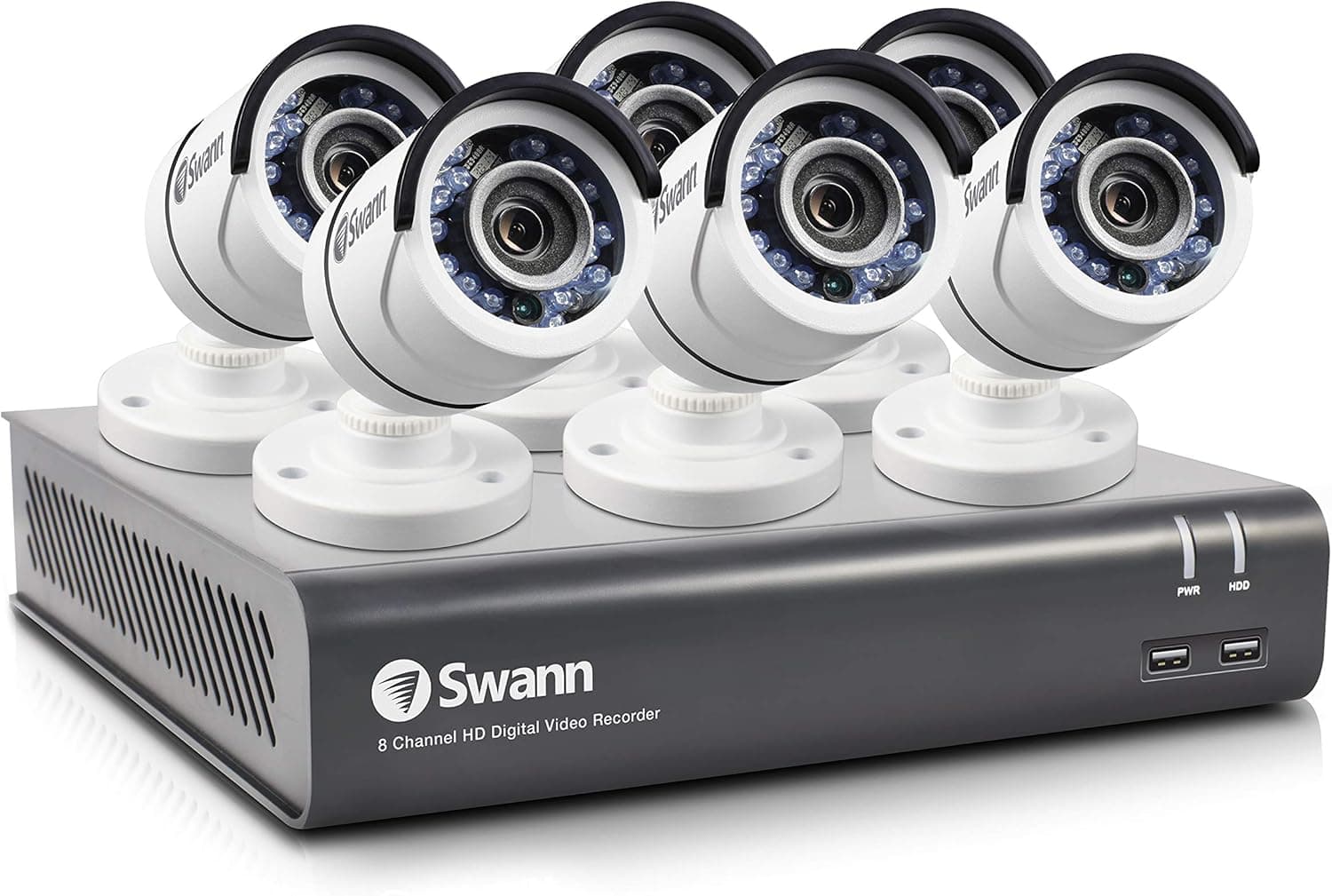 Swann 8 Channel Security System: 1080p Full HD DVR-4575 with 500GB HDD & 6 x 1080p PRO-T852 Bullet Cameras