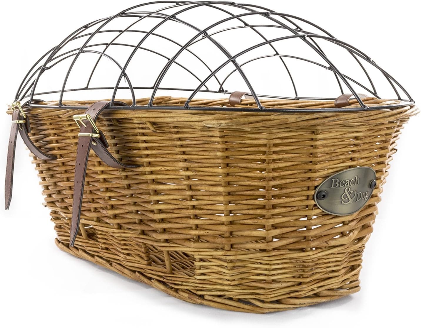 Rear Mount Willow Bicycle Basket with Safety Cage - Hand Crafted by Beach and Dog Co (Myrtle Beach)