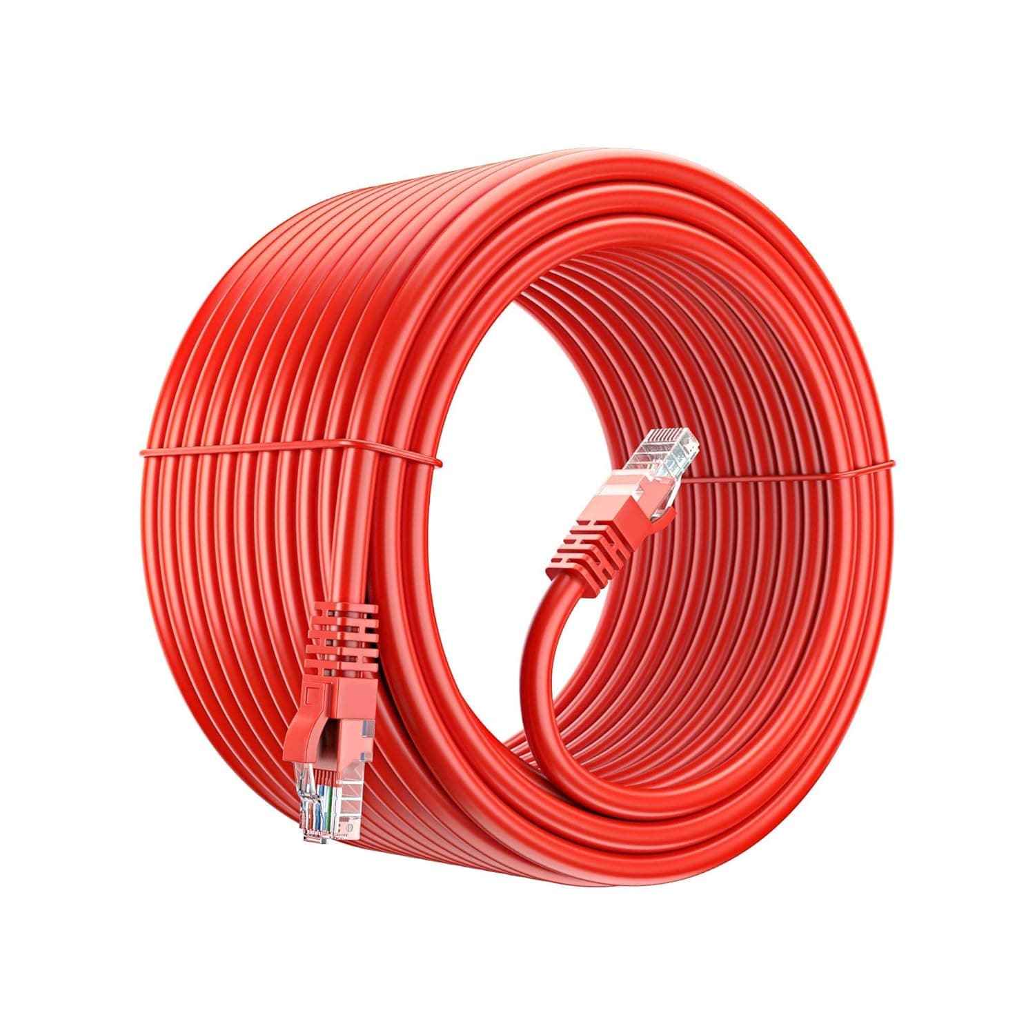 Maximm Cat 6 Ethernet Cable 150 Ft, 100% Pure Copper, Cat6 Cable LAN Cable, Internet Cable and Network Cable - UTP (Red)