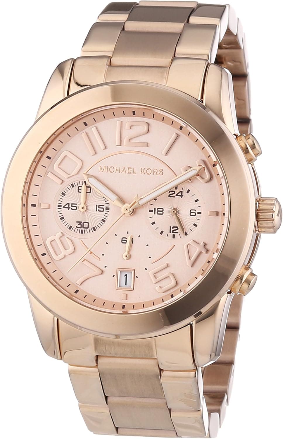 Michael Kors MK5727 Women's Mercer Rose Gold-Tone Stainless Steel Bracelet Chronograph Watch