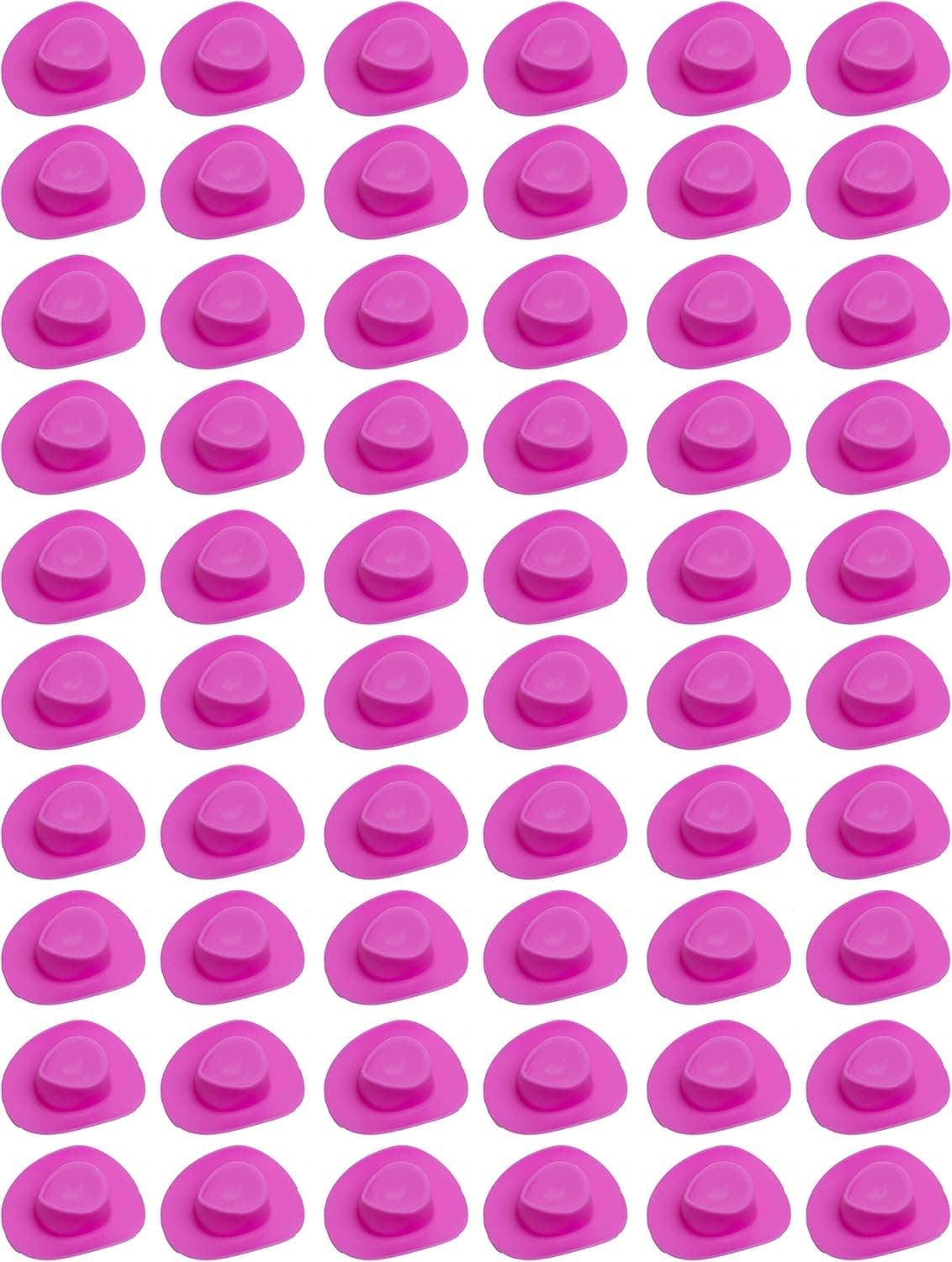 Birostiana Miniature Hat 60pcs Tiny Mini Western Cowboy Cowgirl Hat Pink Plastic for Crafts Doll Decoration Dress Up Pretend Play Party Dollhouse Accessories