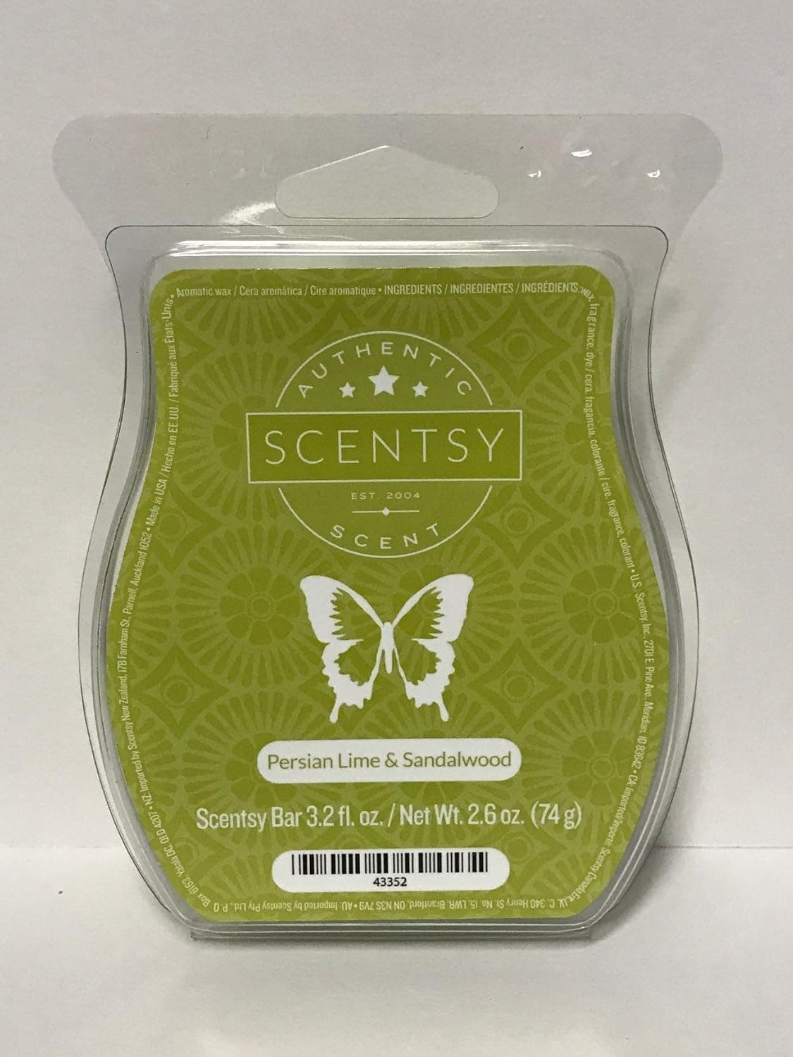 Scentsy Persian Lime & Sandalwood (No. 48) Wickless Candle Tart Warmer Wax, 3.2 fl oz