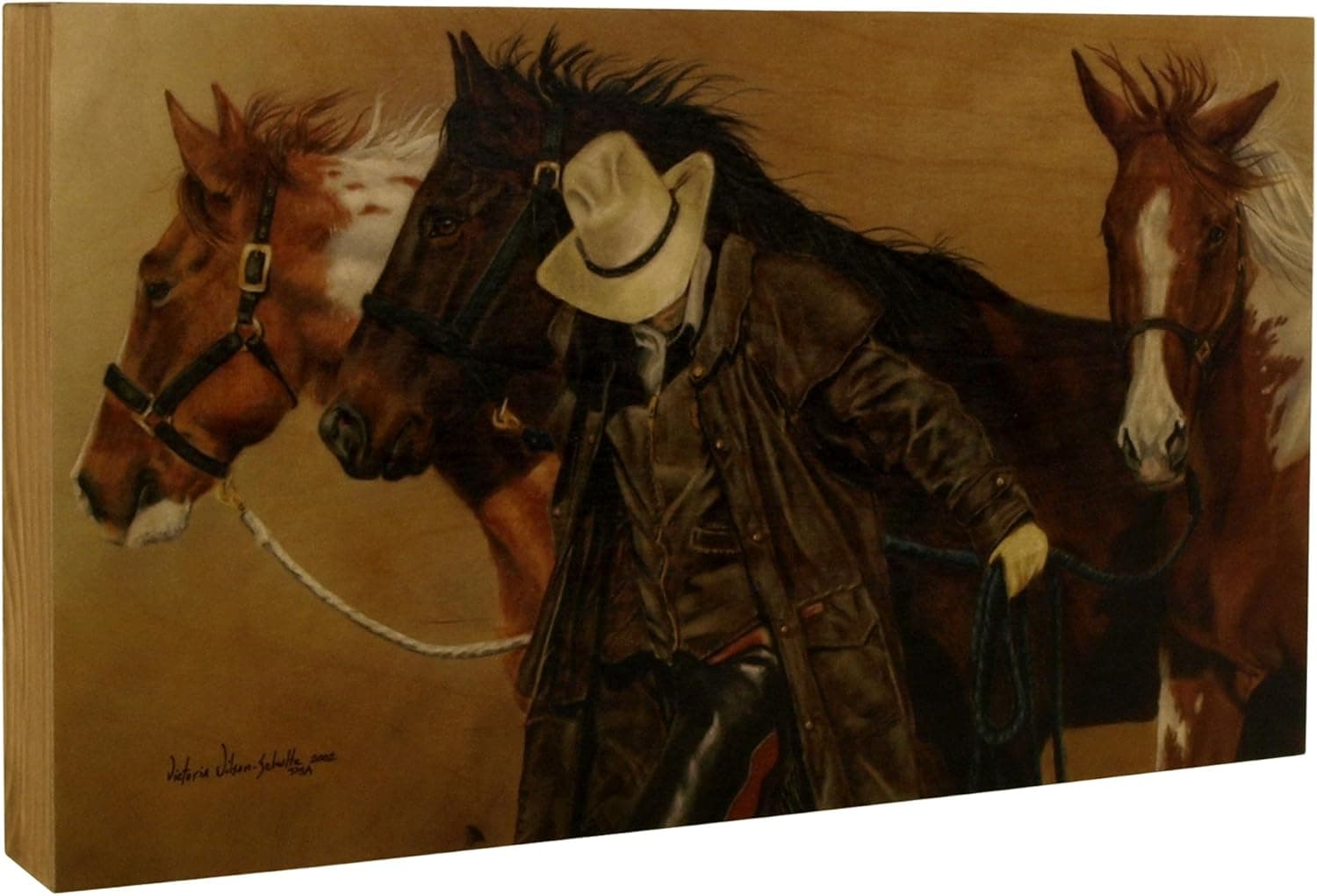 Walnut Hollow Ingrained Art Heading in Framed Summit Wood Panel Wall Décor by Victoria Schultz, 8 by 14-Inch, Pecan Colored