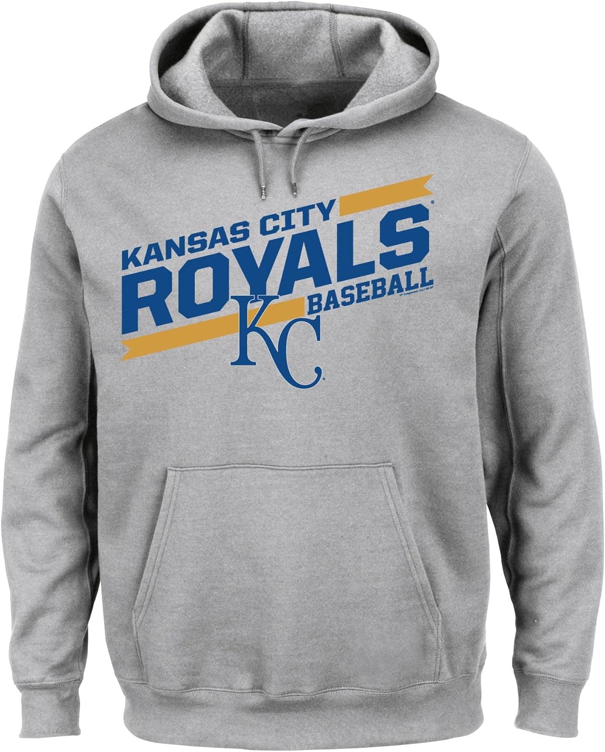 Majestic MLB Men's Back The Field Fleece Hooded Sweater Steel Heather