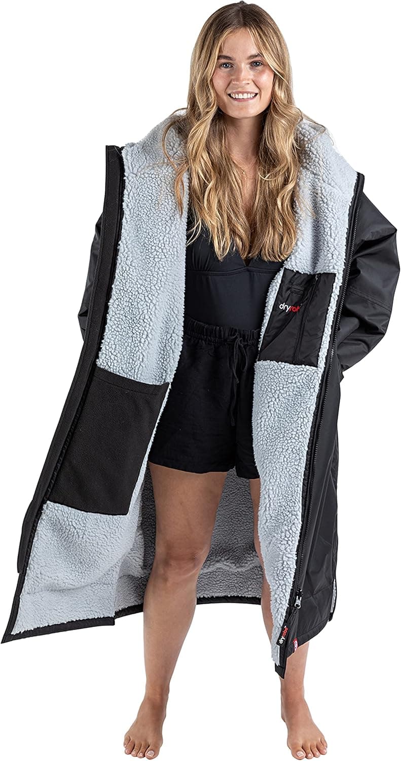 Dryrobe Advance LONG SLEEVE Swim Parka Change Robe - Stay Warm and Dry - Waterproof Oversized - Swimming/Surfing/OCR Events
