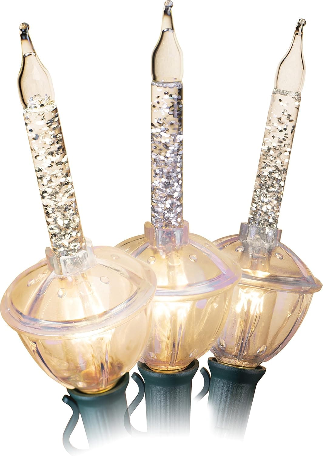 CYOIDAI C7 Replacement Bubble Light Bulbs 3-Pack (Clear Bubble with Gold Glitter Replacement)