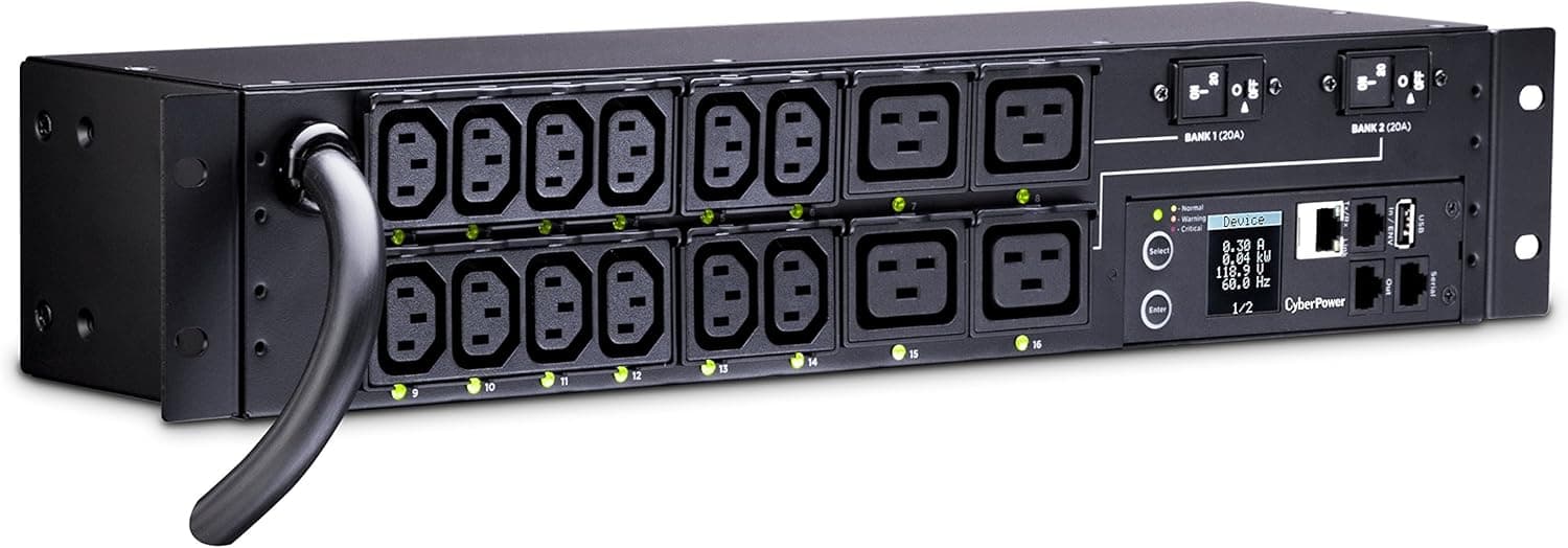 CyberPower PDU41008 Power Distribution Unit Switched 200-240 V/30 A 16 Outlets 2U Rackmount