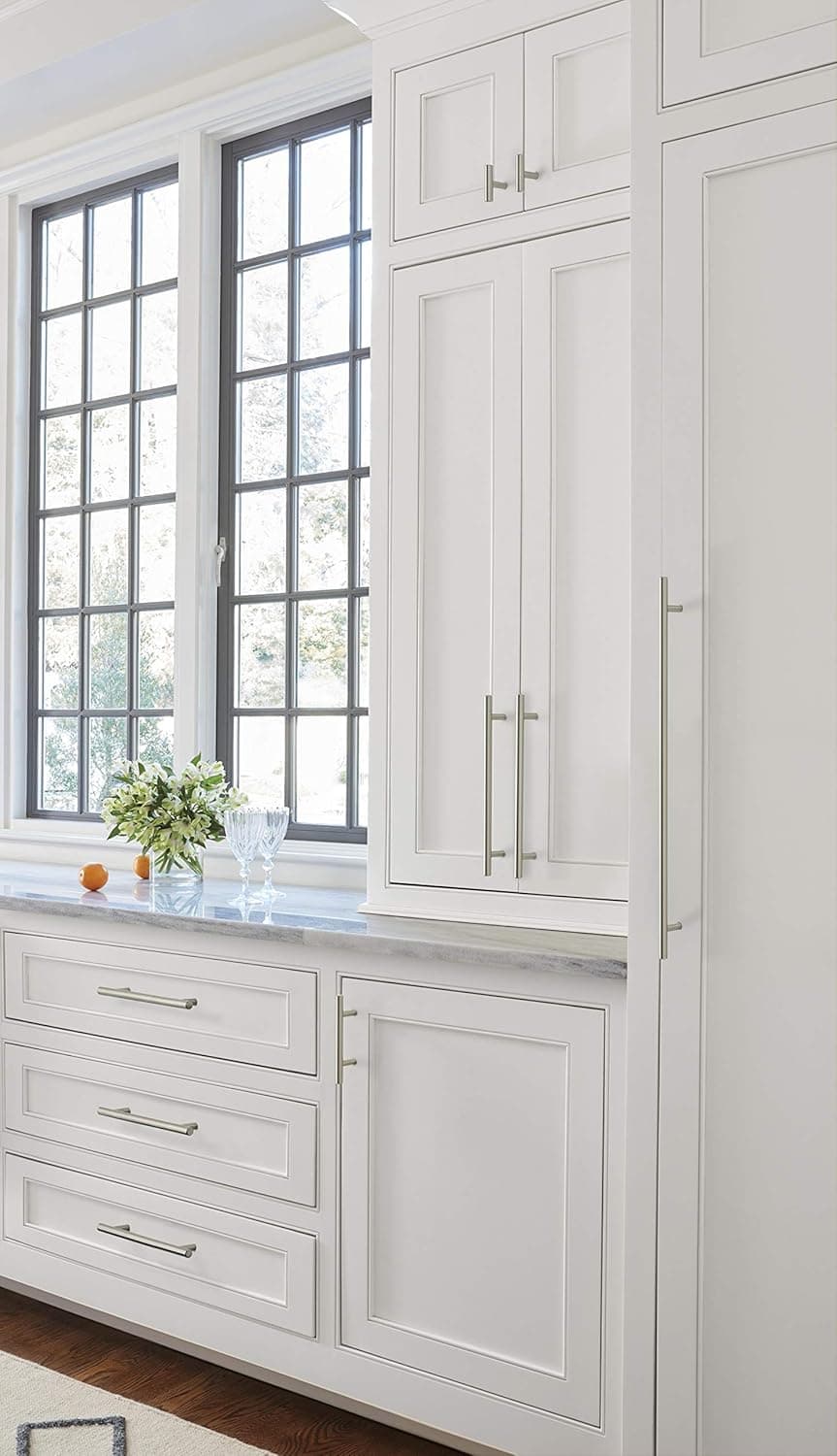 Amerock | Cabinet Pull | Sterling Nickel | 16-3/8 inch (416 mm) Center to Center | Bar Pulls | 1 Pack | Drawer Pull | Drawer Handle | Cabinet Hardware