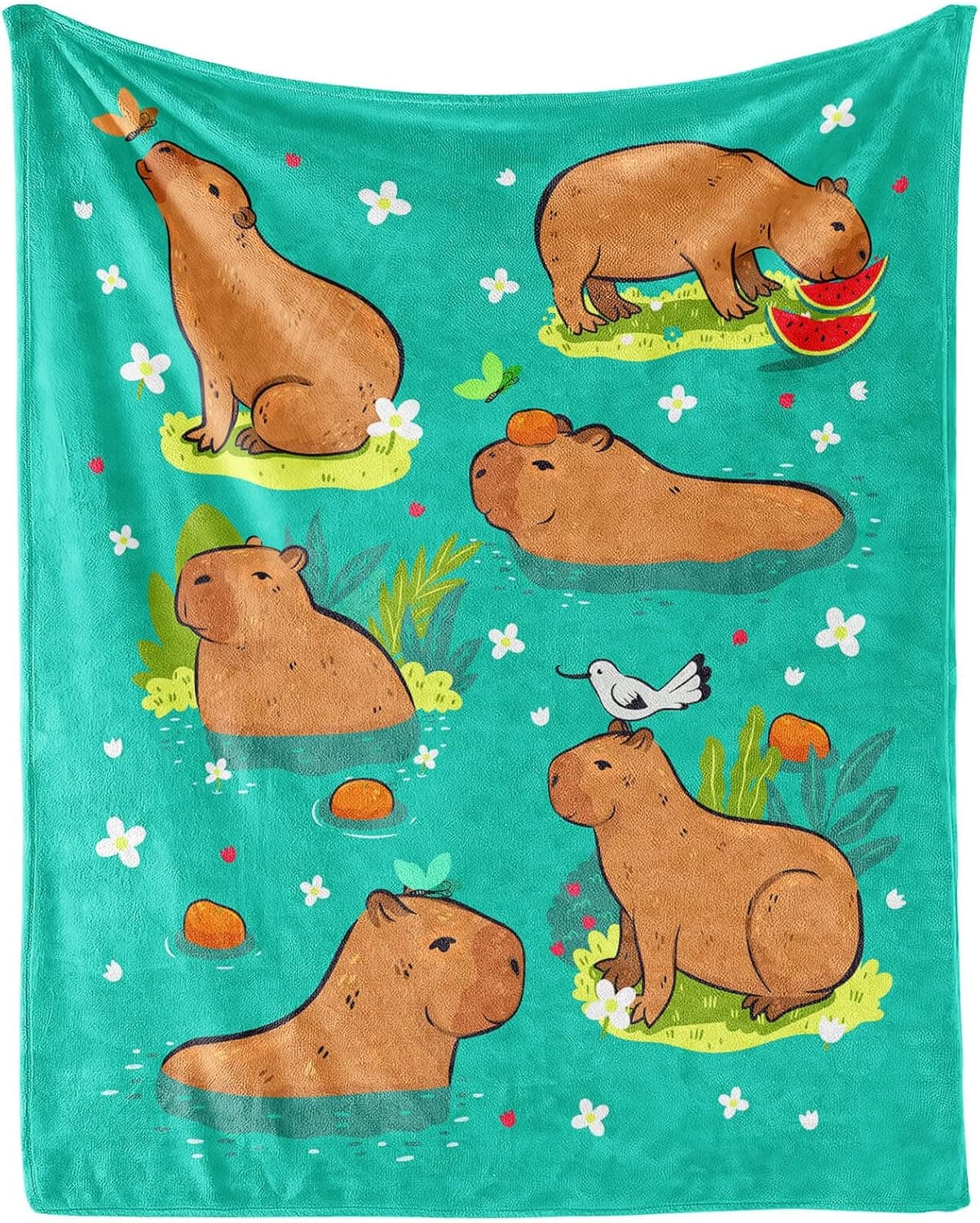 XaocNyx Capybara Blanket Gifts, 40"x30" Cozy Plush Capybara Stuffed Animal Throw Blankets, Capybara Gift Blanket for Boys Girls Couch Bed Sofa