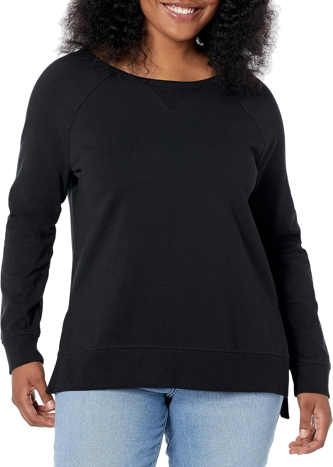 Daily Ritual Women's Oversized Terry Cotton and Modal High-Low Sweatshirt