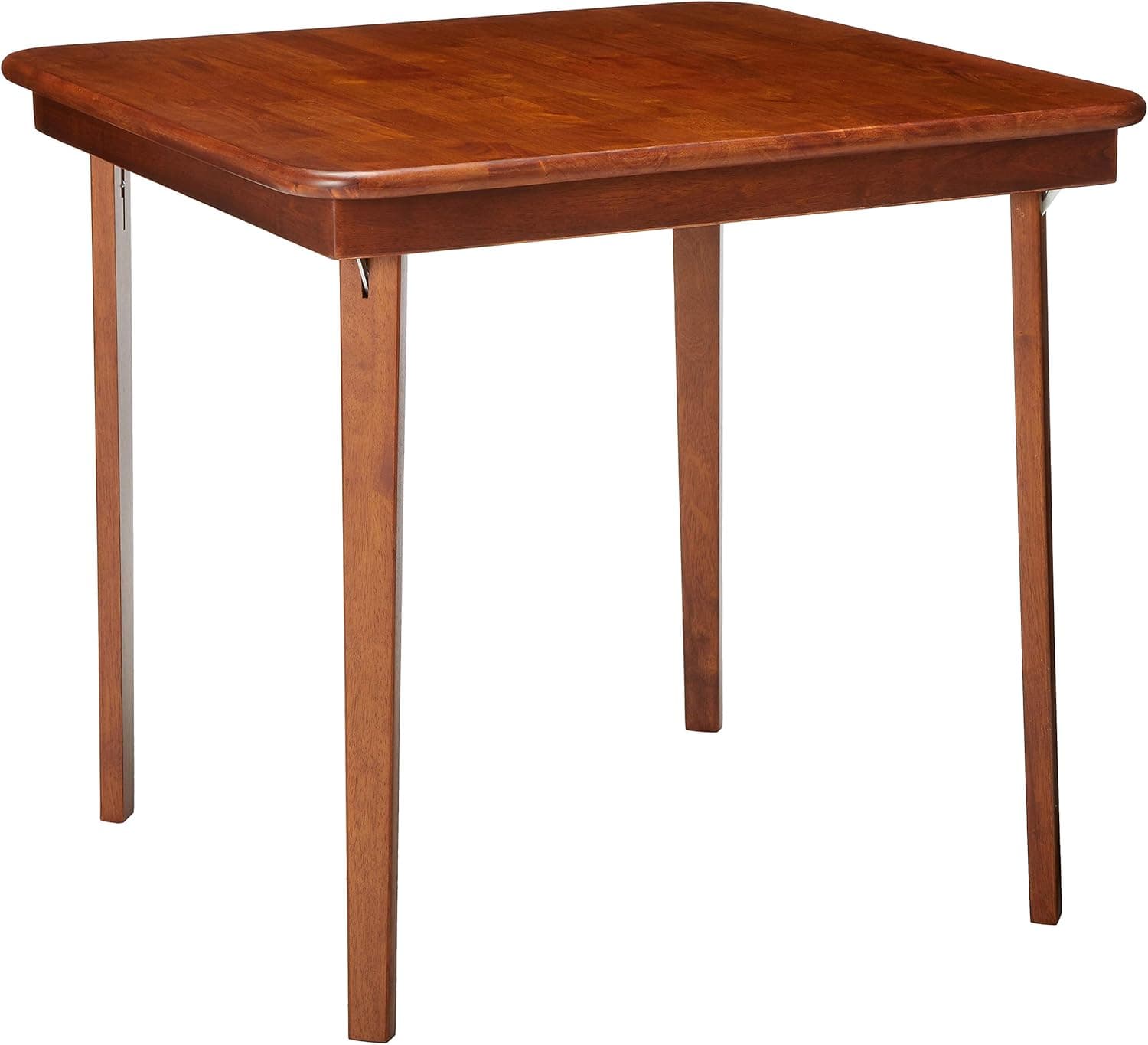 STAKMORE Straight Edge 32" Square Folding Card Table, Cherry Finish