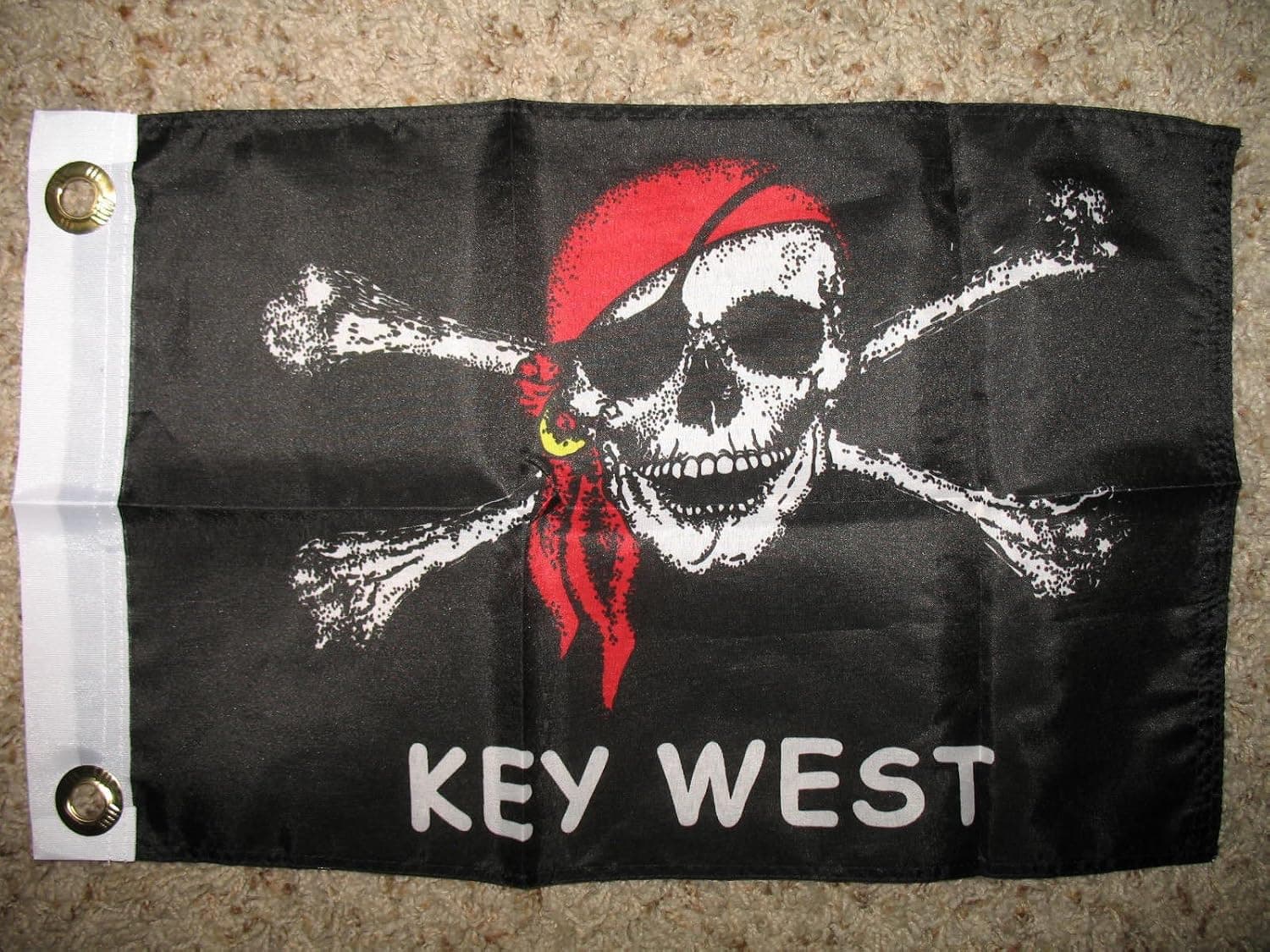 Key West Jolly Roger Pirate SuperPoly 12x18 Boat Flag