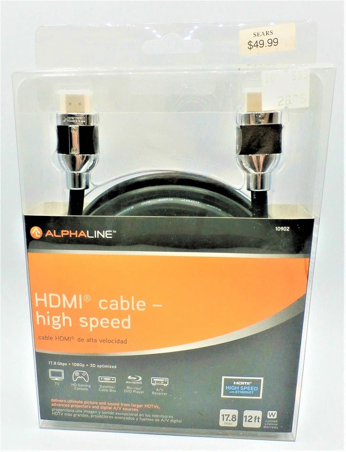 Alphaline HDMI 12ft cable 17.8 Gbps Model KE1205-109