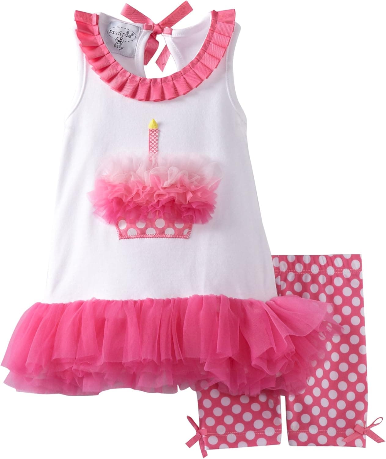 Mud Pie Baby-girls Newborn Cupcake Tunic and Shorties Set