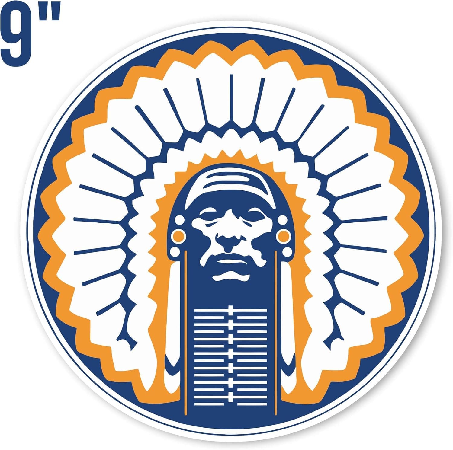 Illinois Fighting Illini NCAA Vinyl Sticker Decal 5 Sizes Wall CornholeTruck Car №2 (9" x 9" in.)