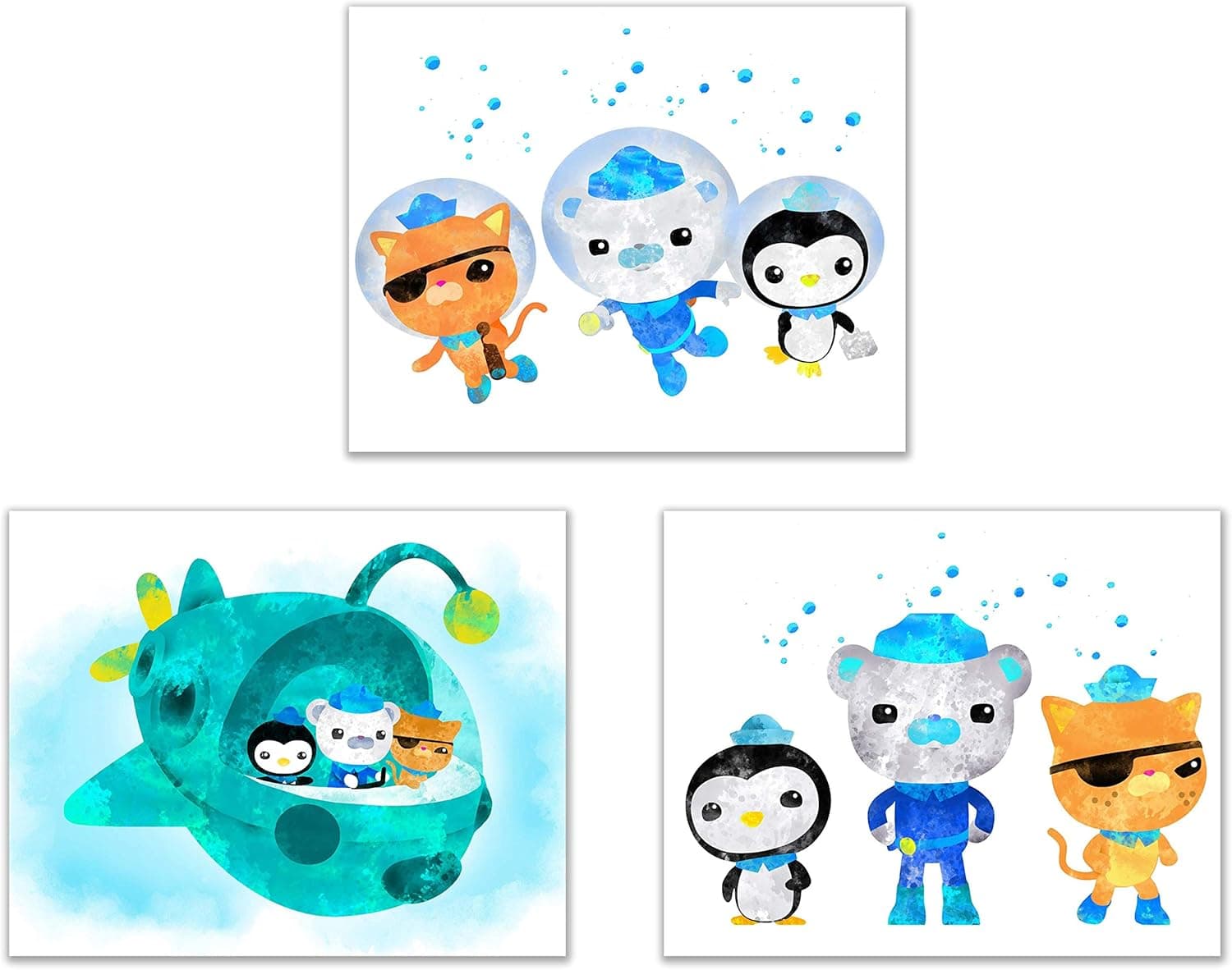 Summit Designs Octonauts Kids Wall Art Prints - Set of 4 (8x10) Poster Photos - Bedroom Decor