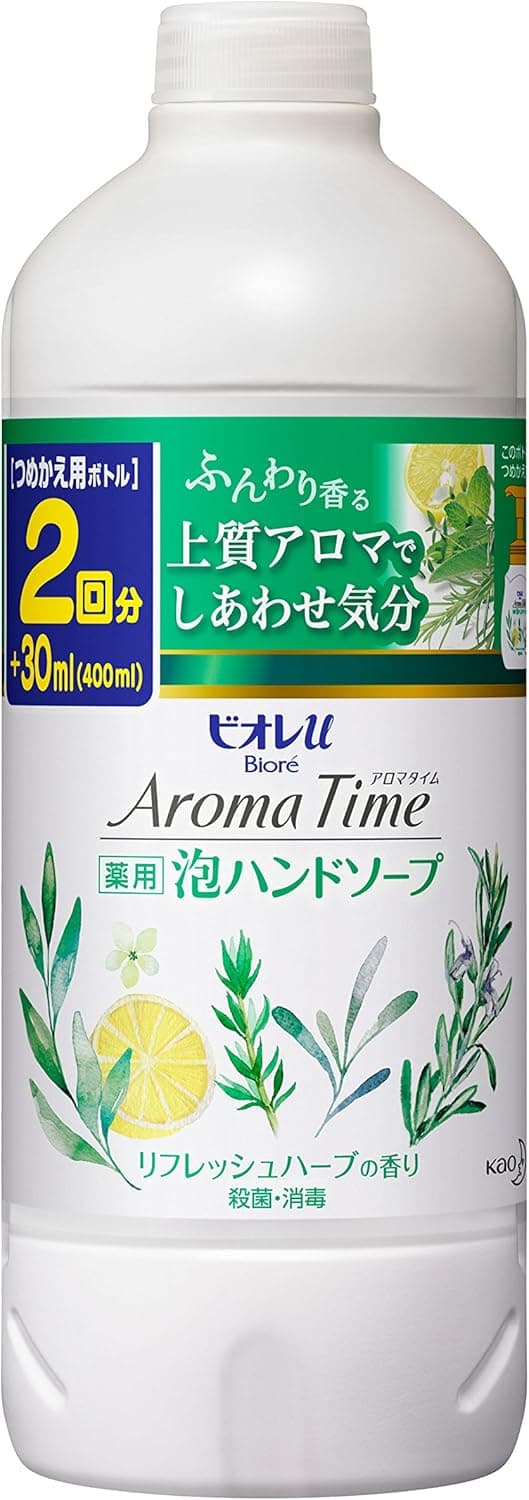 Biore Japan - Biore u aroma time foam hand soap herbs Refill 400ml
