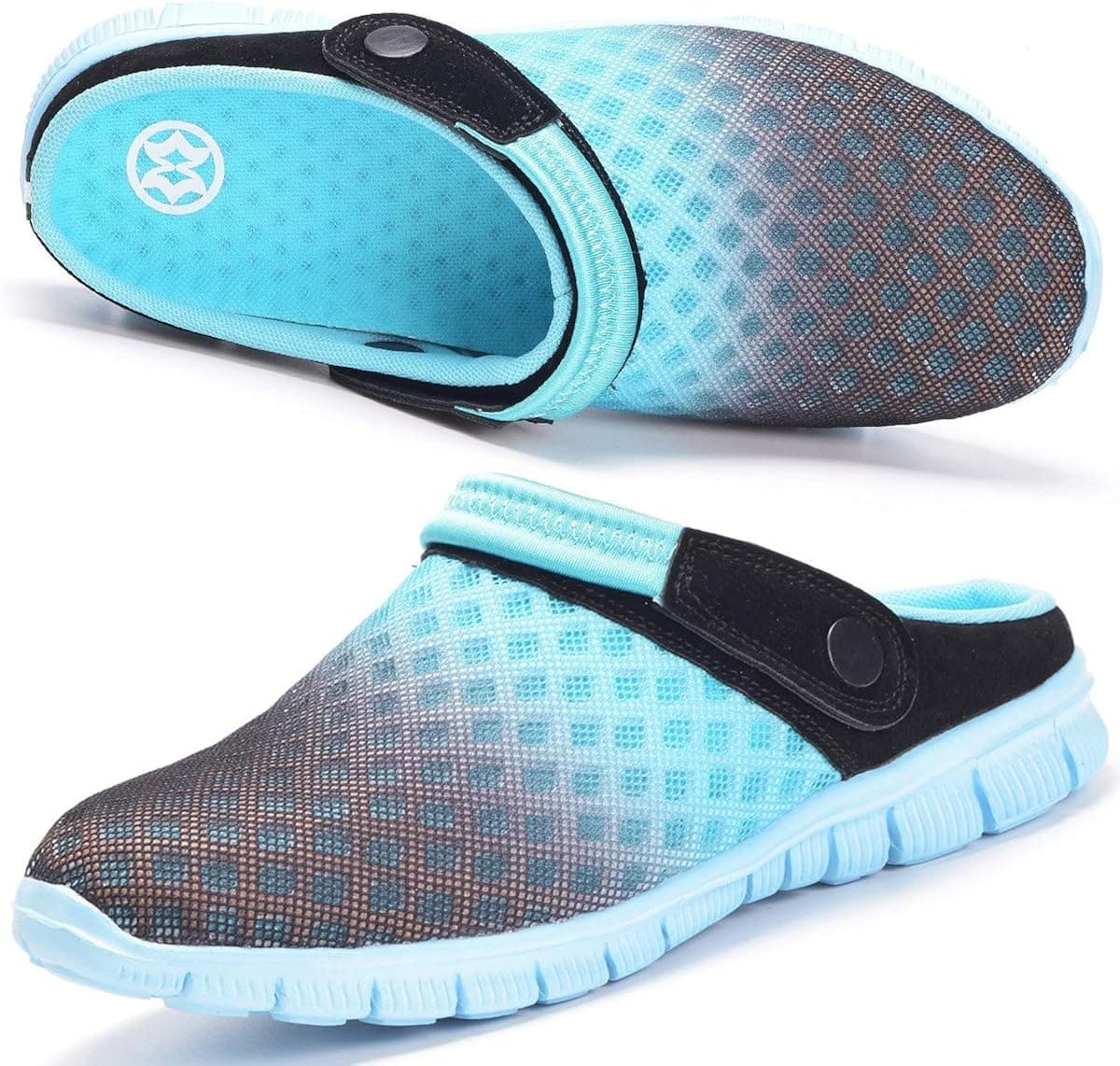 Hsyooes Garden Shoes for Mens Womens Mules & Clogs Summer Mesh Slippers SkyBlue