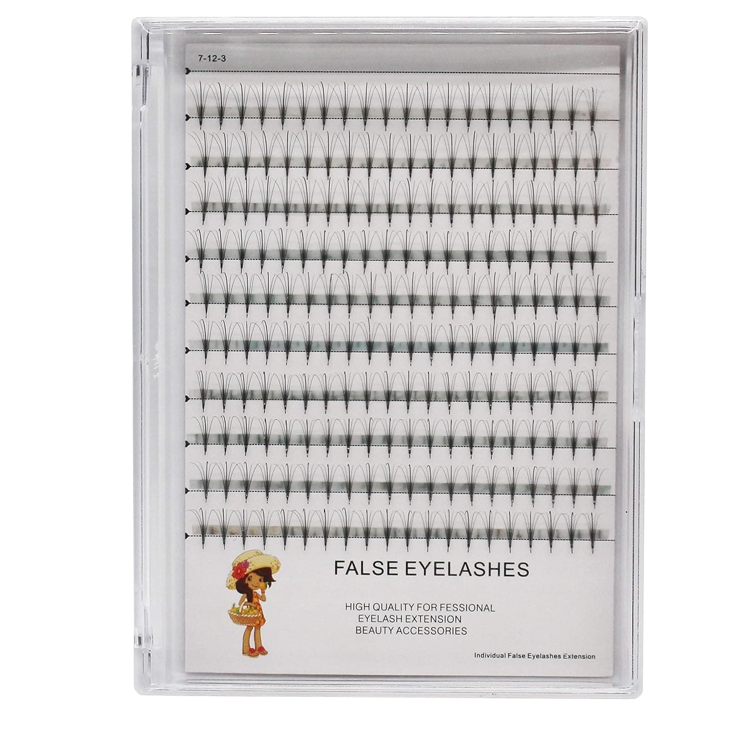Large Tray-200pcs D Curl 5D Premade Fans Volume Eye Lashes Extensions Phoenix Tail Design Beauty Nature Long Soft and Light Individual False Eyelashes Cluster 10-16mm to Choose (15MM)