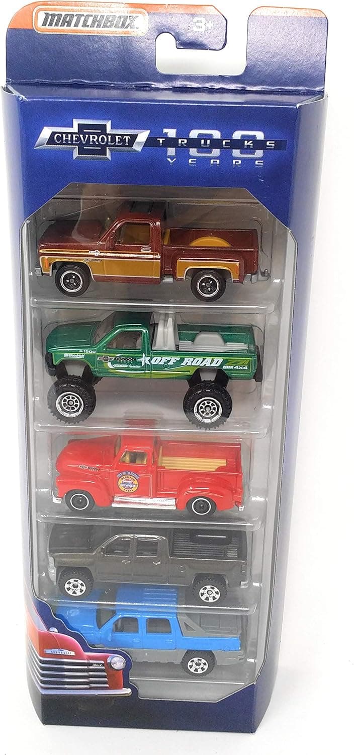 Matchbox 100 Years Anniversary Chevrolet Trucks 5-Pack, 1:64 Scale