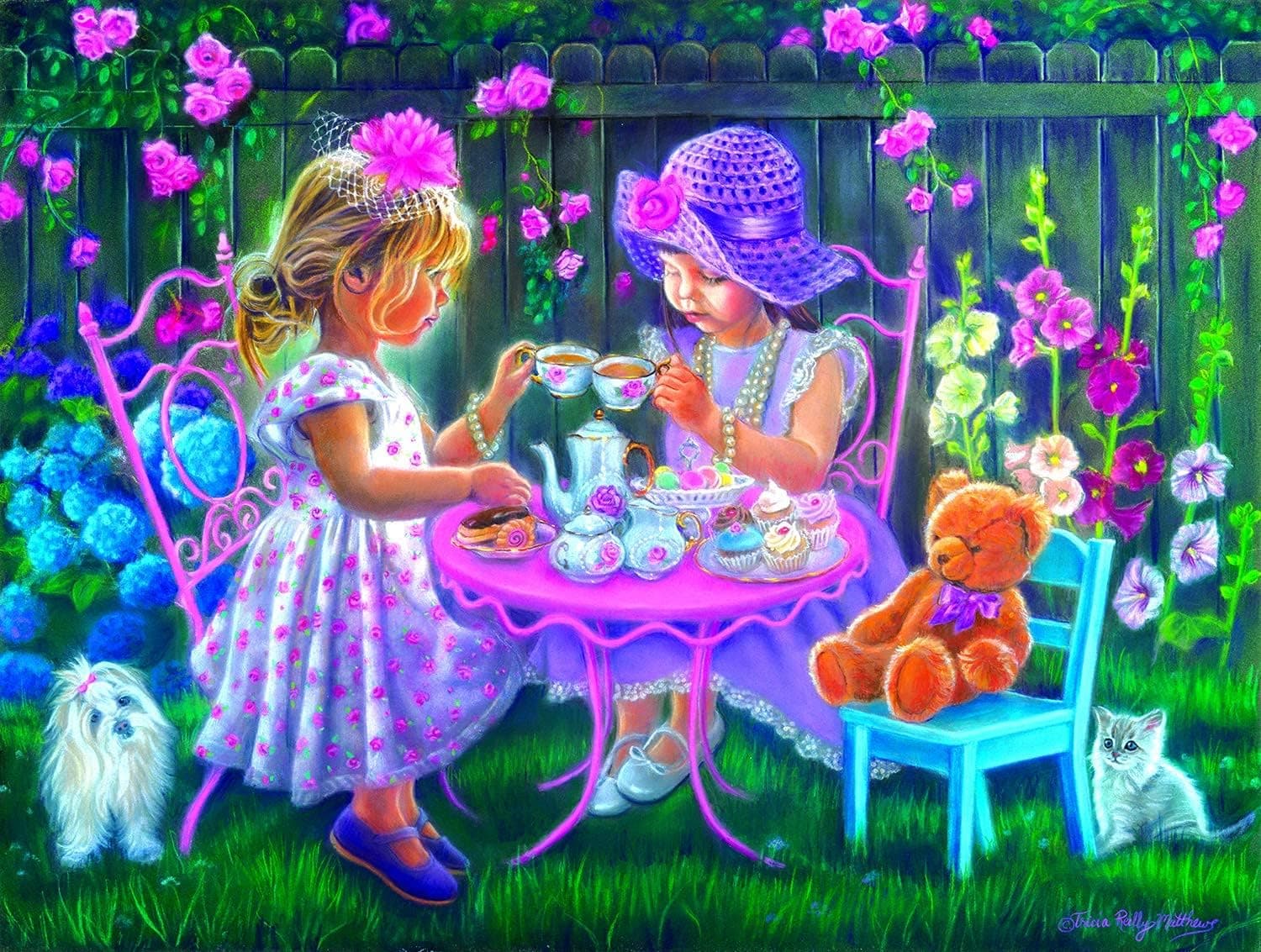 SUNSOUT INC A Tea Party for Two 500 pc Jigsaw Puzzle