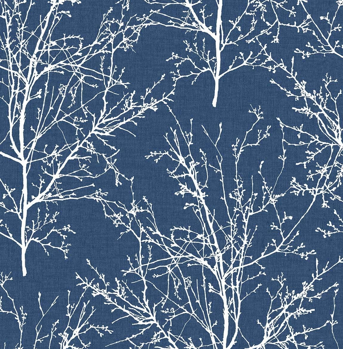NextWall Tree Branches Peel and Stick Wallpaper (Coastal Blue)
