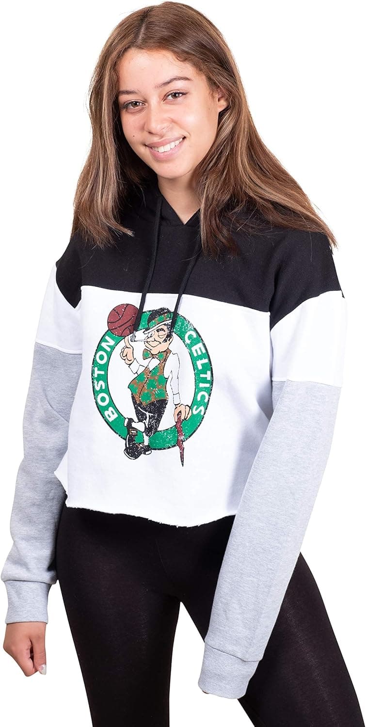 Ultra Game NBA Womens Soft Fleece Pullover Hoodie Sweatshirt with Varsity Stripe