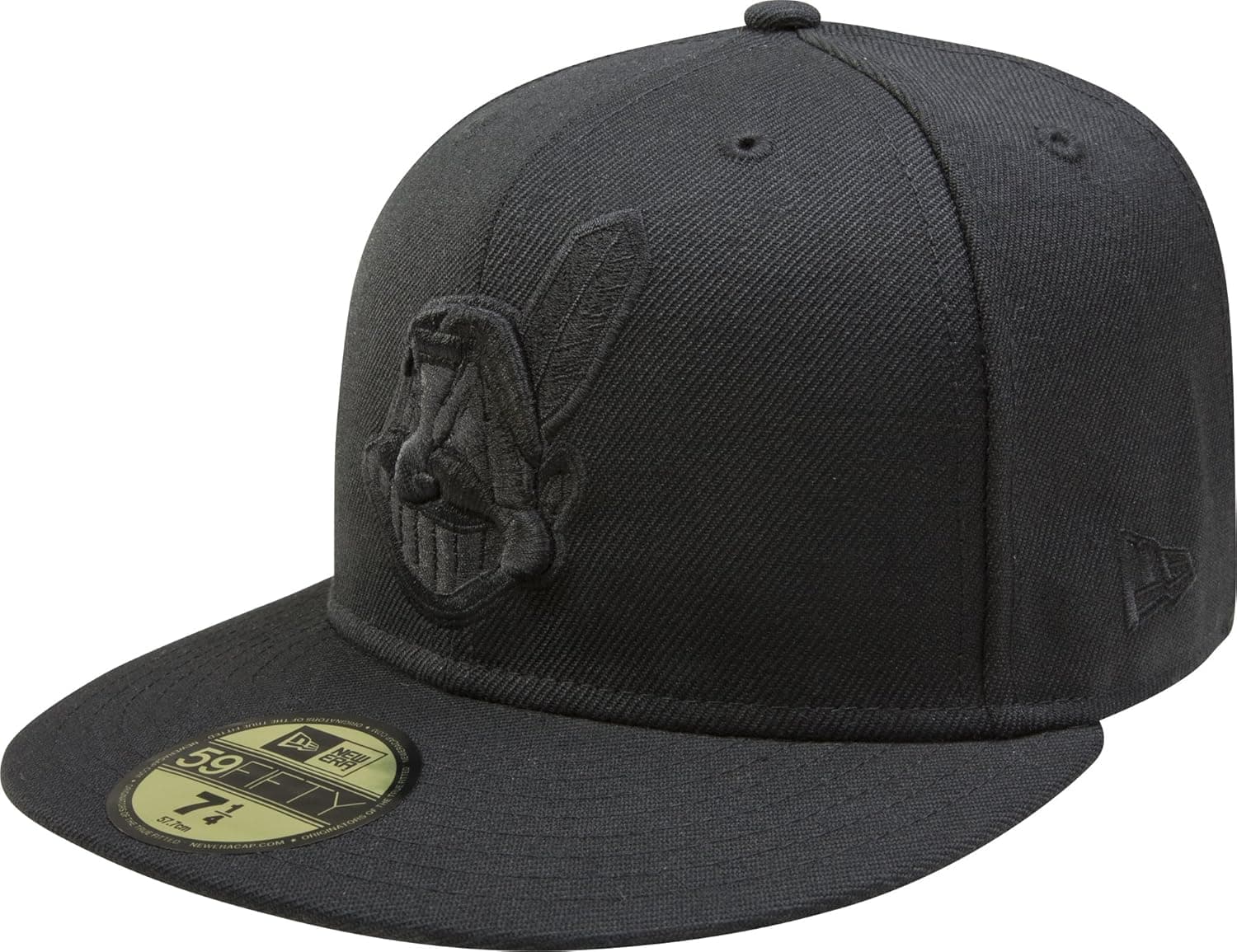 MLB Cleveland Indians Black on Black 59FIFTY Fitted Cap