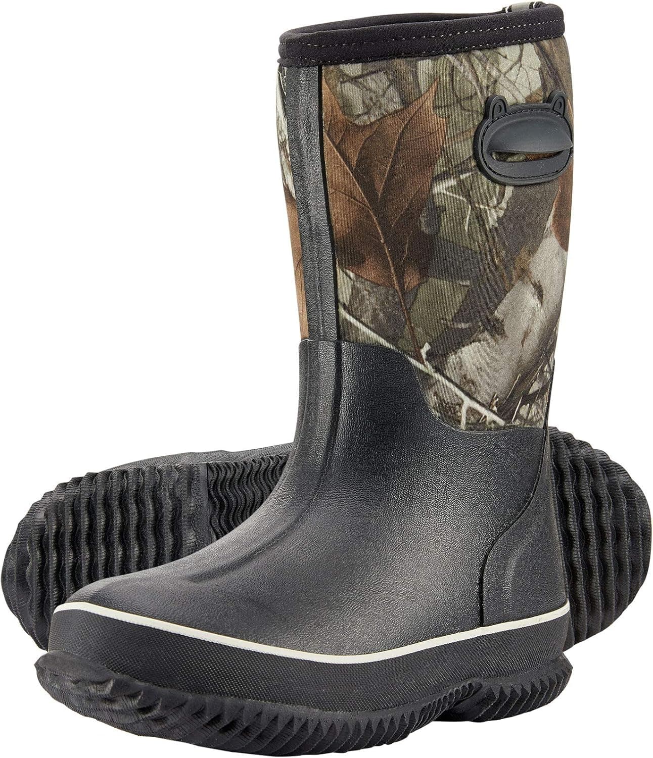 HISEA Kids Rain Boots, 6mm Waterproof Insulated Rubber Neoprene Boots, Durable Anti-Slip Mud Outdoor Boots with Easy-on Handles Rainboot for Boys Girls, All Seasons Outdoor Playing (Little Kid/Big Kid)