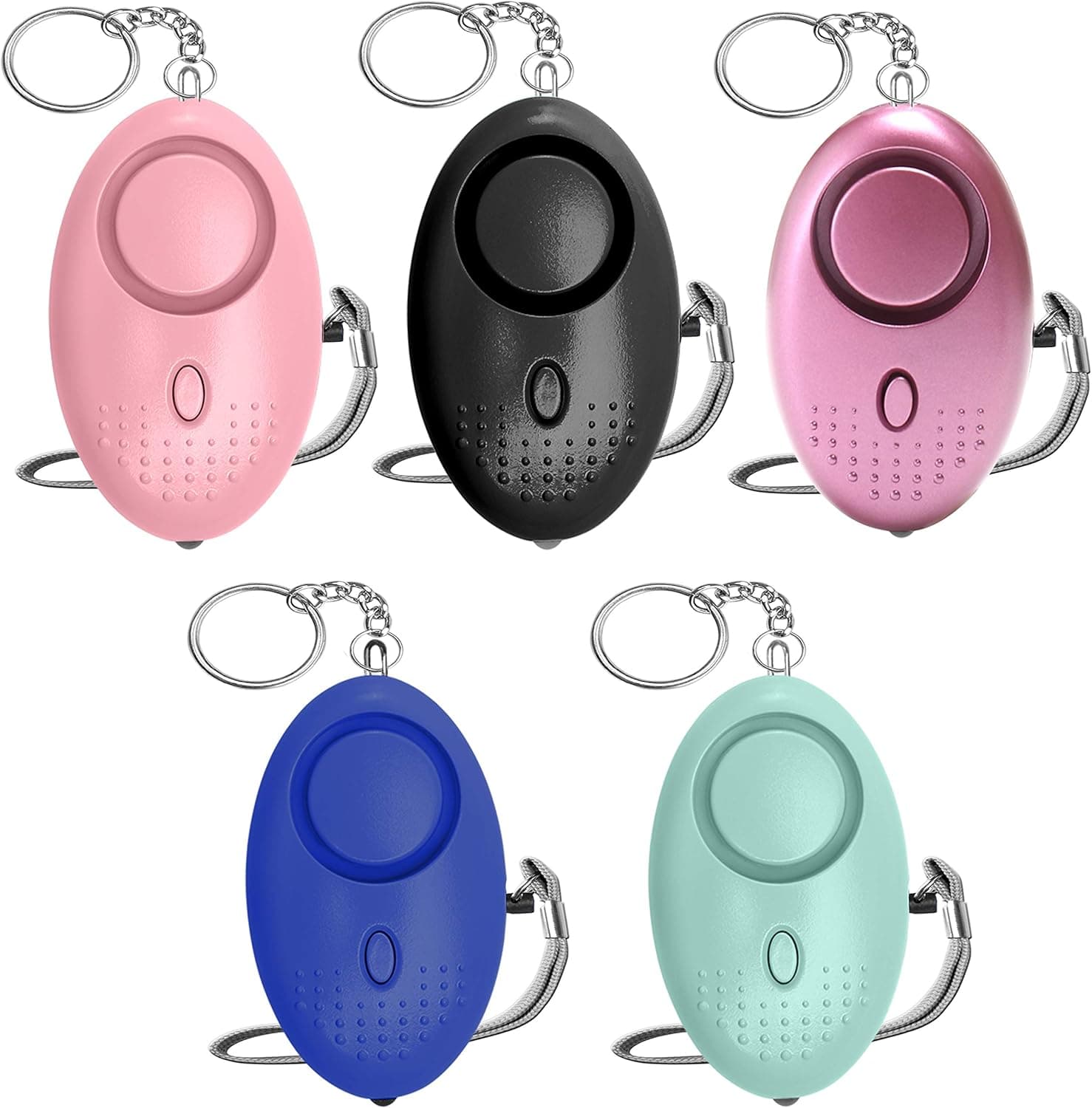 Lacoti 5 Pack Lacoti Self Defense keychain,Womens Safety Keychains, Security Sound Alarm KeyChain With Flashlight,Emergency Horn Alarm For Kids,Girl,Boy,Women,Elder 130DB(Pink/Blue/Black/Purple/Green)