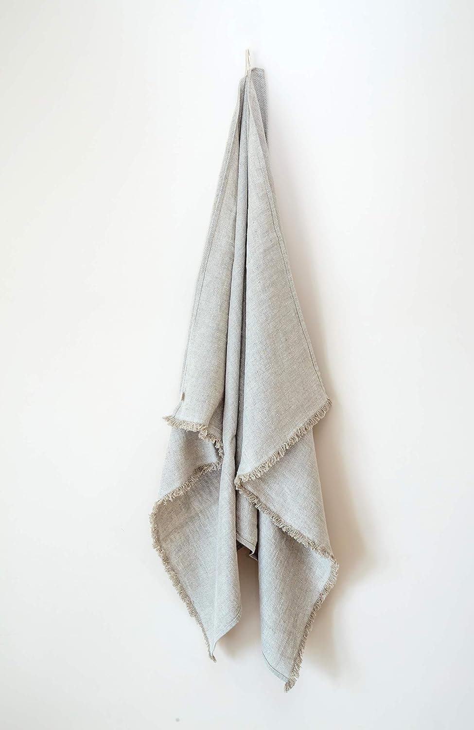 Linen Bath Towel - Softened and Stonewashed - Grey Towel - 30" x 58" - Natural Organic Eco 100% Flax Fabric – Ideal as Bath, Sauna, Spa, Beach Towel