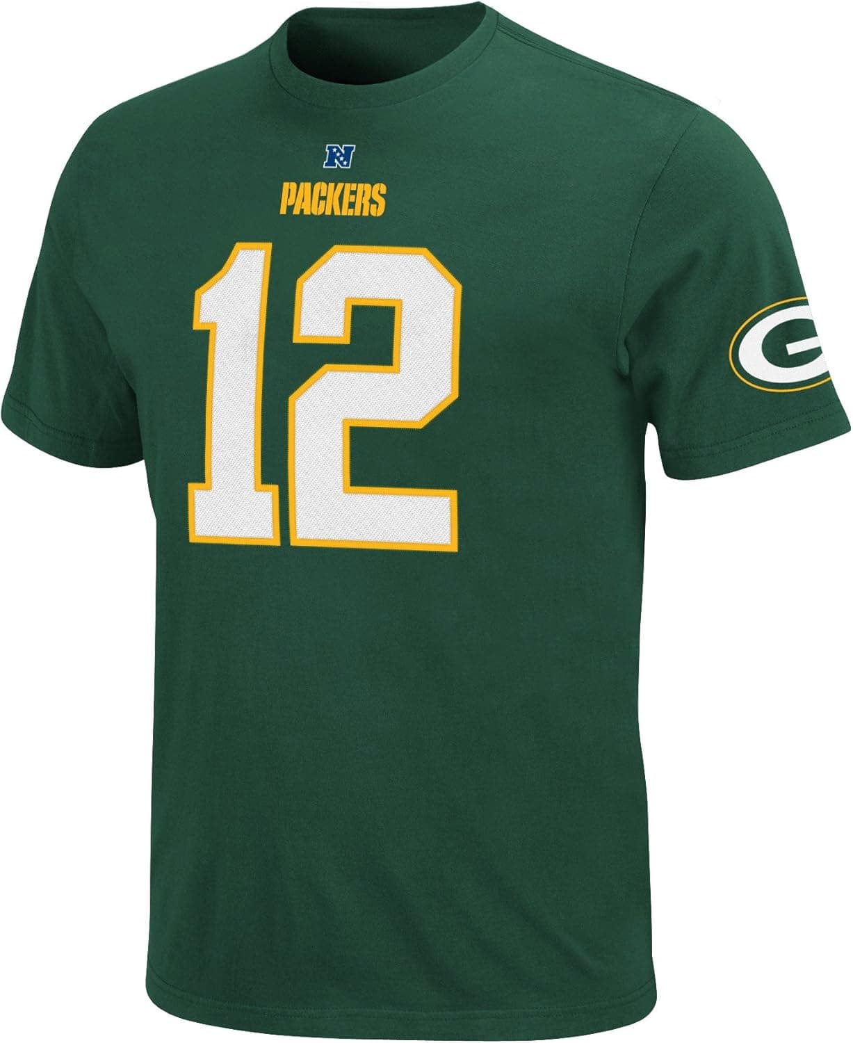 NFL Mens Green Bay Packers Aaron Rodgers The Eligible Receiver Dark Green Short Sleeve Basic Crew Neck Tee (Dark Green, Large)