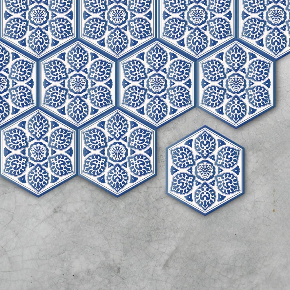 VANCORE Hexagon Floor Tile Stickers Peel and Stick Tile Backsplash Stickers for Kitchen Bathroom Waterproof DIY Floor Tiles 4.53x7.87 10 Pcs/Set