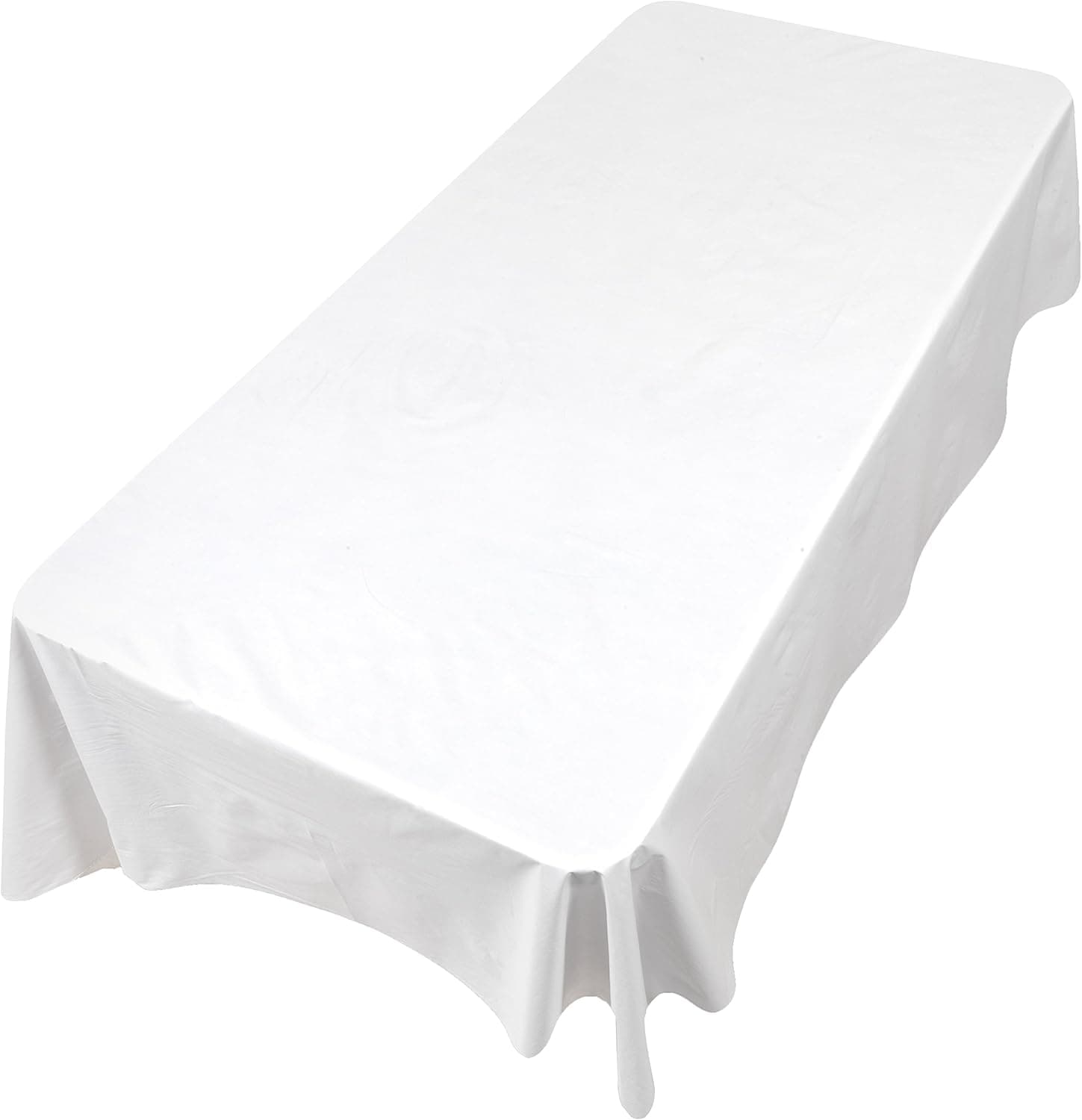 Carnation Home Fashions SFLN-108/21 Vinyl Tablecloth with Polyester Flannel Backing, 52" x 108", White