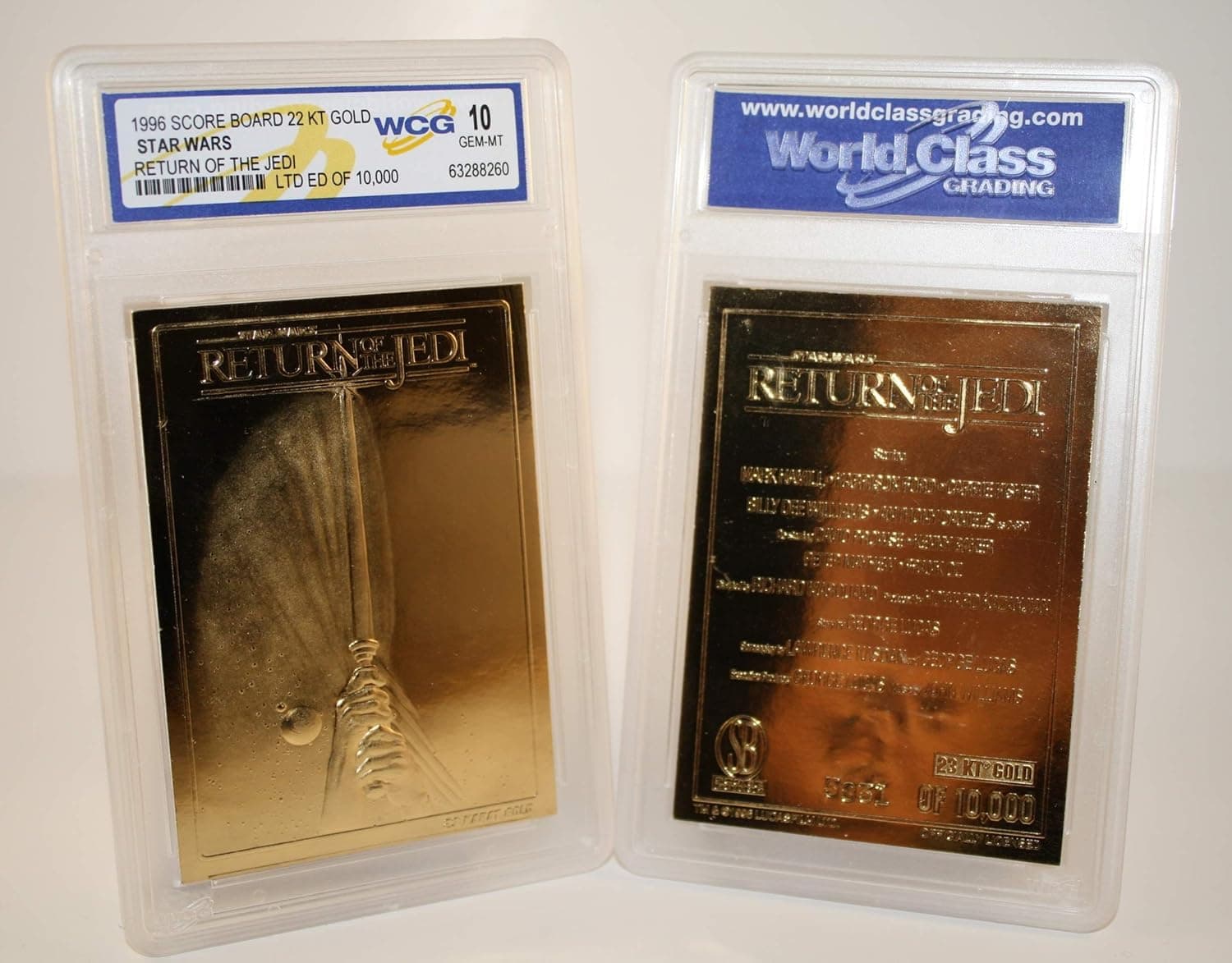 Star Wars Return of The Jedi Movie Poster 23KT Gold Card - Graded GEM Mint 10