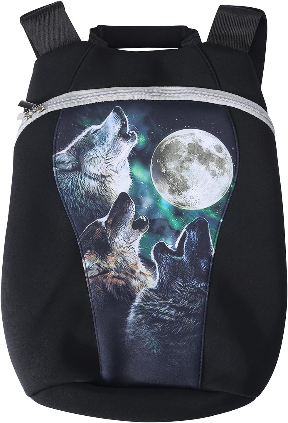 Yipinu Neoprene Laptop Backpack Notebook Bags Three Wolf and Moon