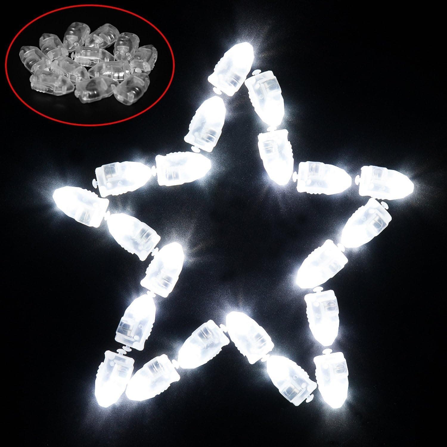 Neo LOONS® 50pcs/lot 50 X White Led Flash Ball Lamp Balloon Light long standby time for Paper Lantern Balloon Light Party Wedding Decoration