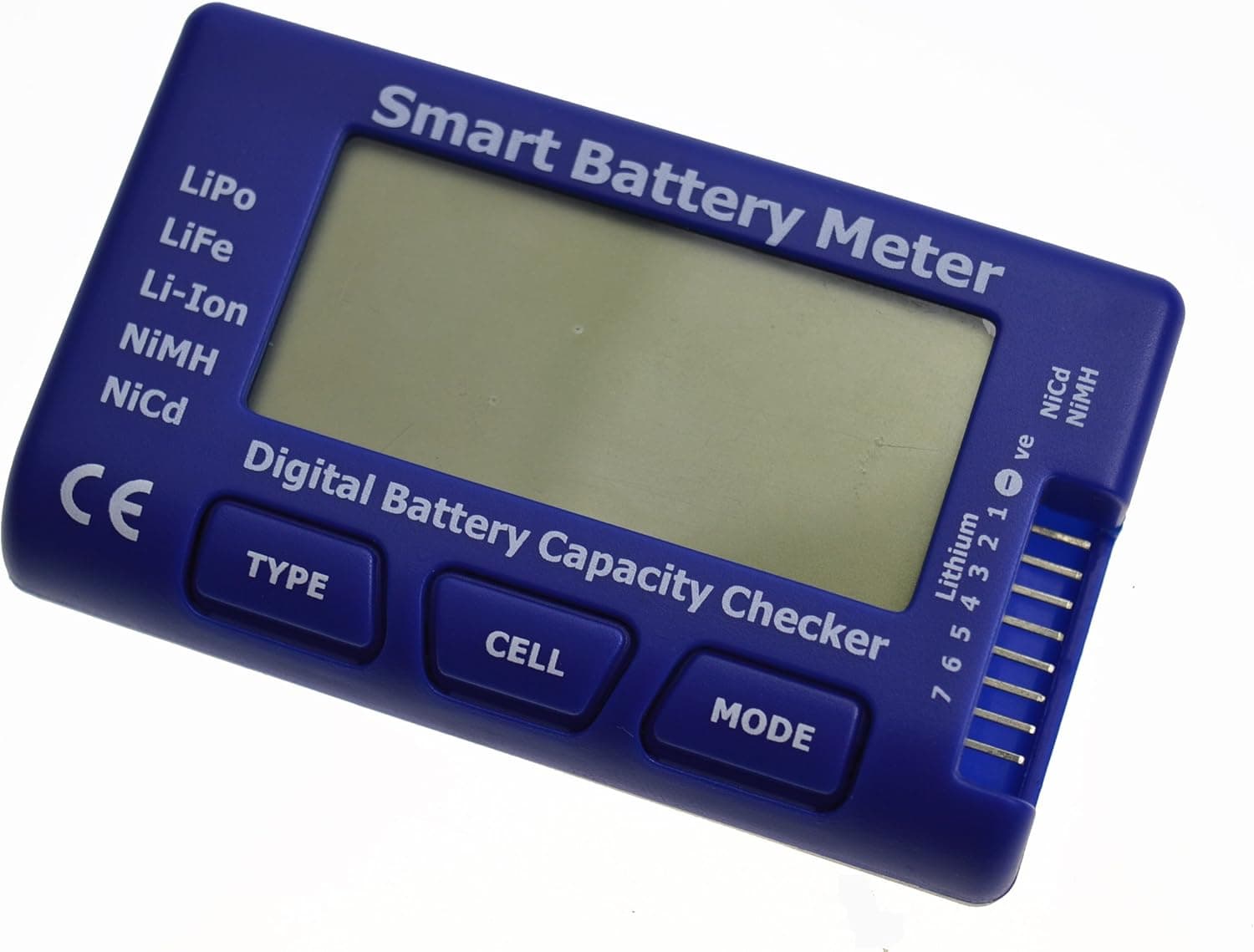 jrelecs 5 in 1 Smart Battery Meter Digital Battery Capacity Checker LiPo Life Li-ion NiMH Nicd