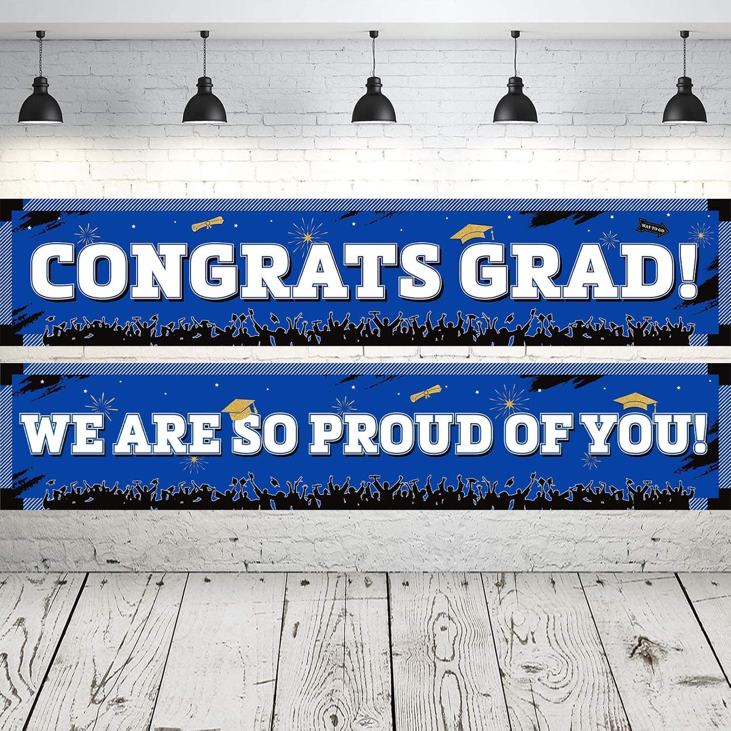Graduation Decorations 2023, 2 Pack Fabric Large Size Congrats Grad Hanging Banner, Graduation Photo Booth Backdrop Decor Party Supplies Favors for High School College Seniors