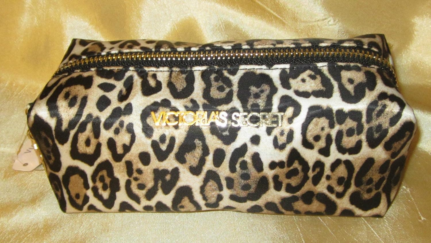Victoria's Secret Cosmetic Bag Leopard Print Long Round 7" X 2.5"