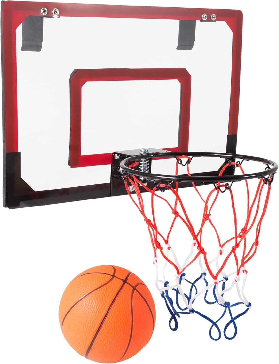 Hey! Play! Mini Basketball Hoop with Ball and Breakaway Spring Rim for Over The Door Play - for Adults, Kids, Boys and Girls