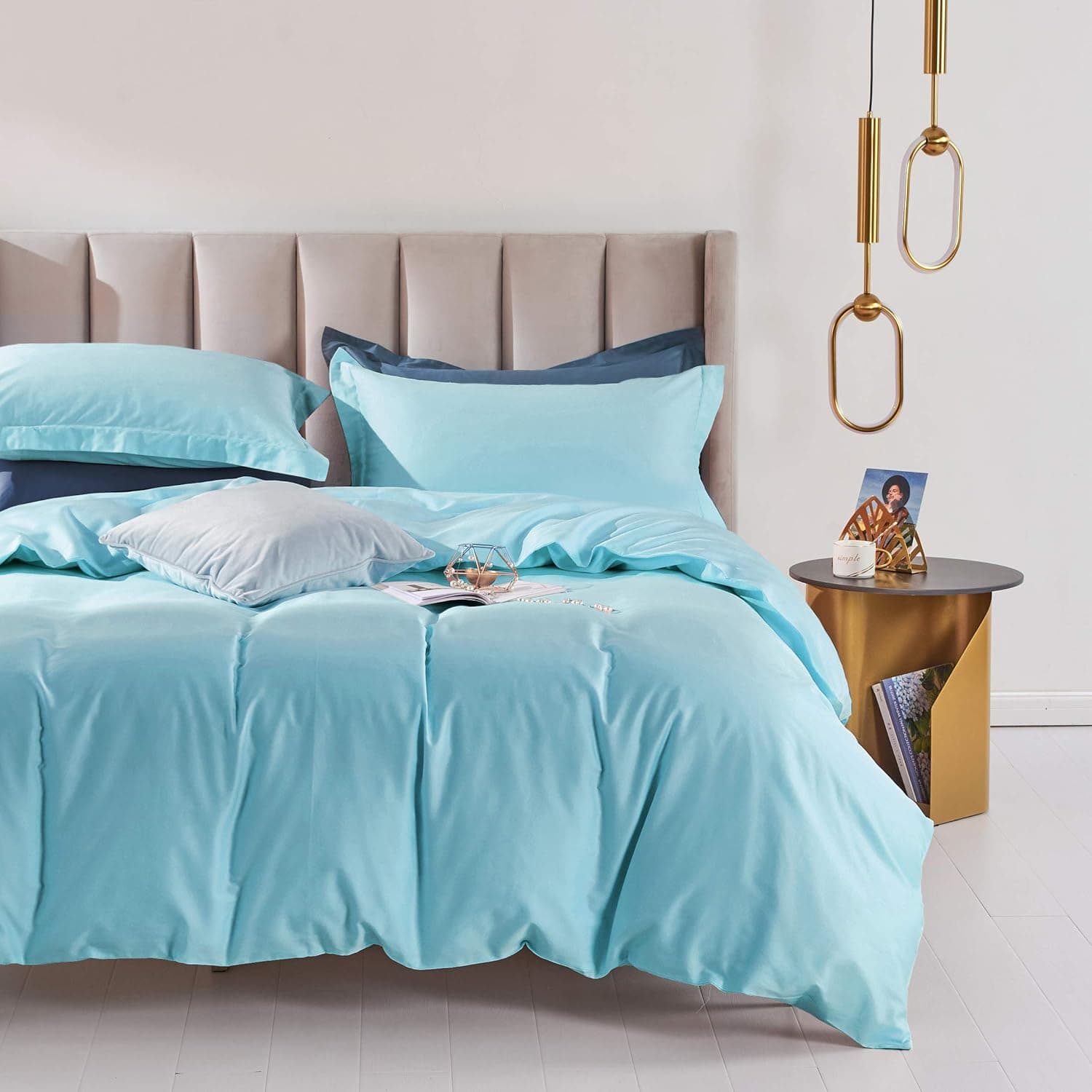 MILDLY Duvet Cover Sets Queen Breathable Comforter Cover 3 Pieces with Zipper Closure & Corner Tie (No Comforter)