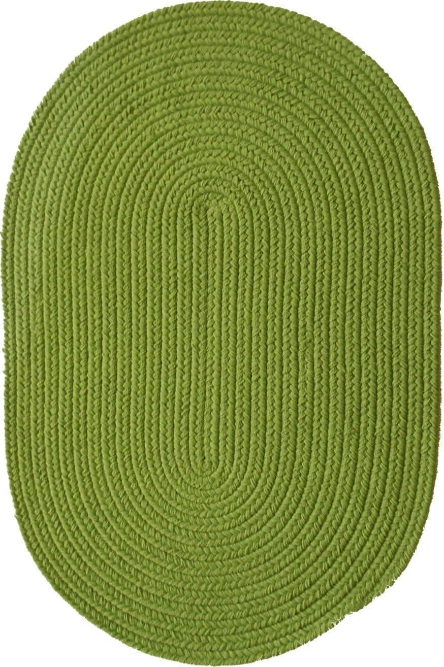 Rhody Rug 44-3x5 Solid Key Lime 3 ft. x 5 ft. Braided Rug