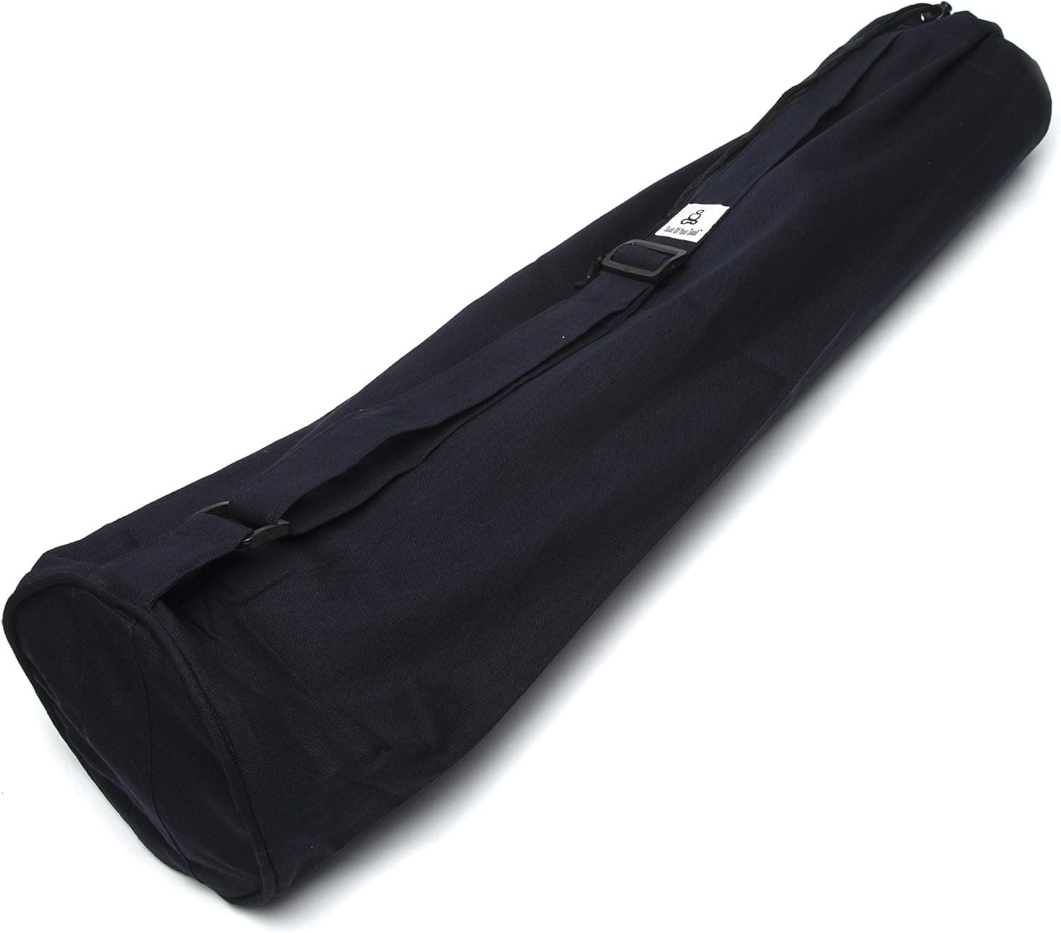 100% Organic Cotton Drawstring Yoga Mat Bag | All Natural & Eco Friendly For Yoga, Pilates & Fitness Mats | Convenient Shoulder Strap & Zippered Inner Pocket for Keys, Phone | Fits 24" Wide Mats