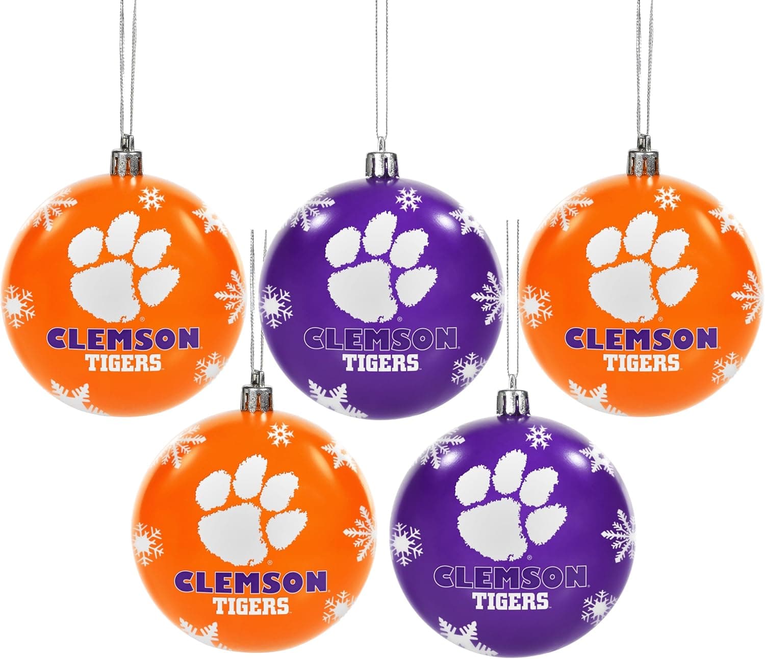 Clemson 2016 5 Pack Shatterproof Ball Ornament Set